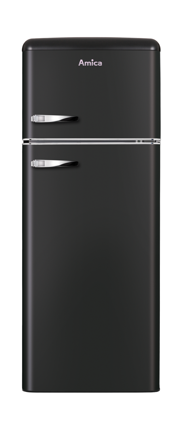 Kühl--Gefrierkombination im Retro Design, 144 cm Höhe, matte black Kühl--Gefrierkombination im Retro Design, 144 cm Höhe, matte black