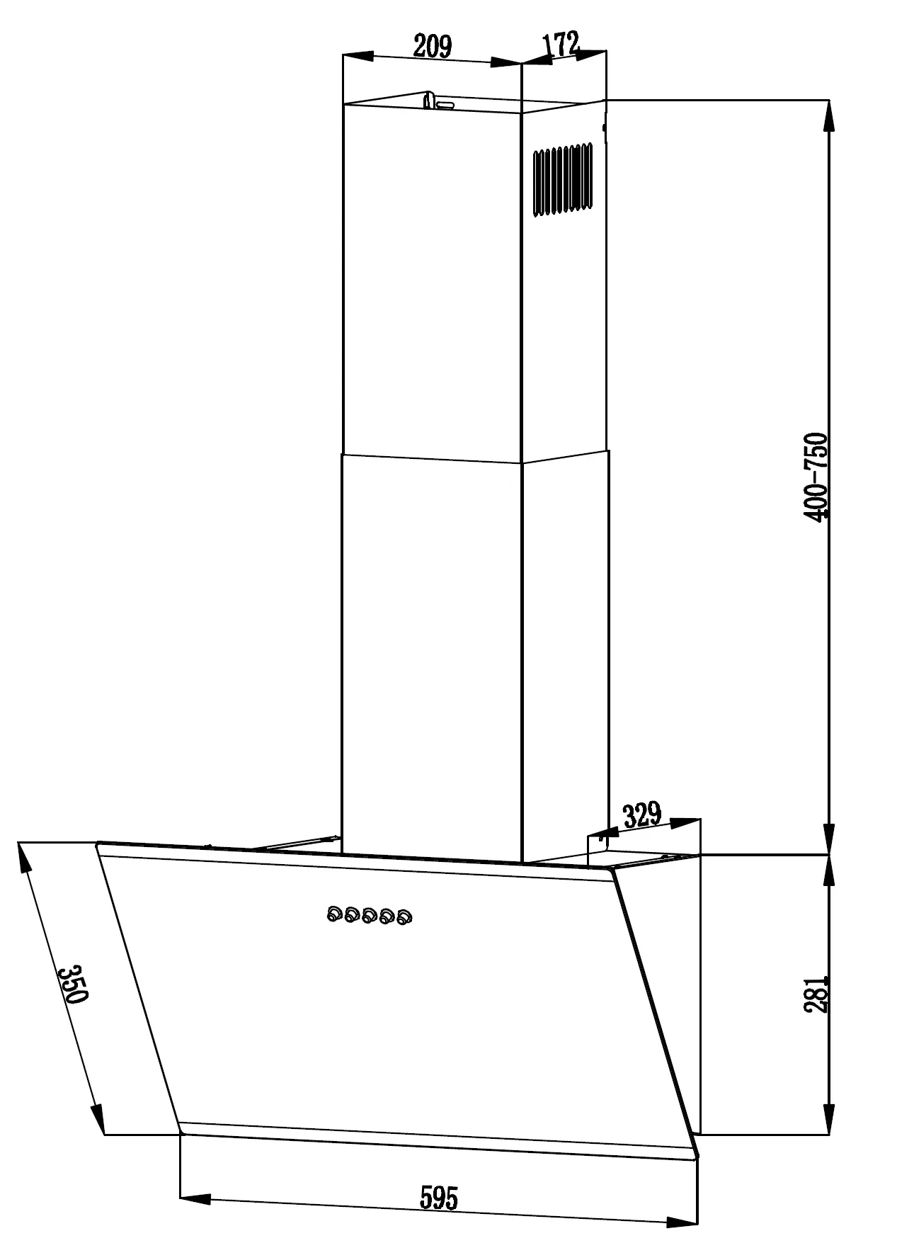 PKM Schräghaube S23-60ABPY