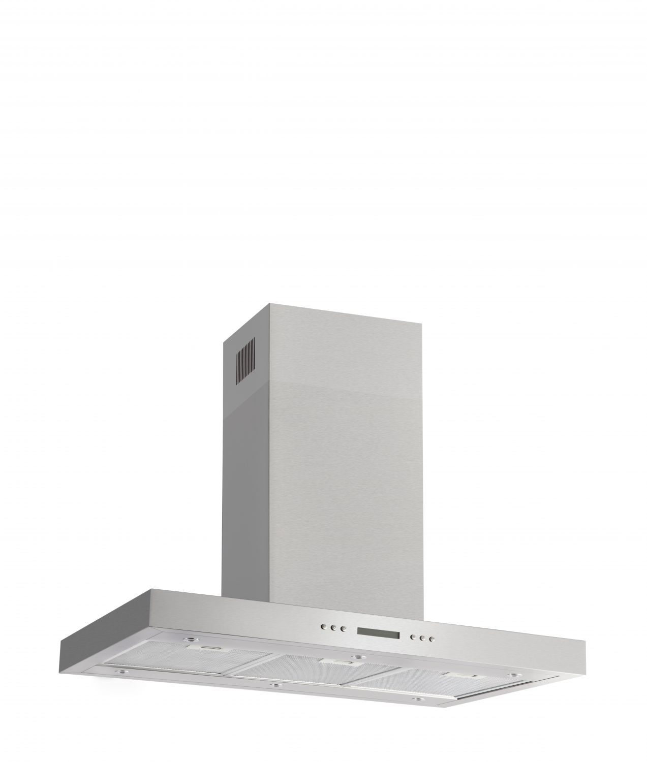 Inselhaube, T-Line, 90 cm, Edelstahl, 2 LCD-Displays, Rot - zweiseitige Bedienerführung, max. Gebläseleistung 628 m³h, Energieeffizienzklasse A