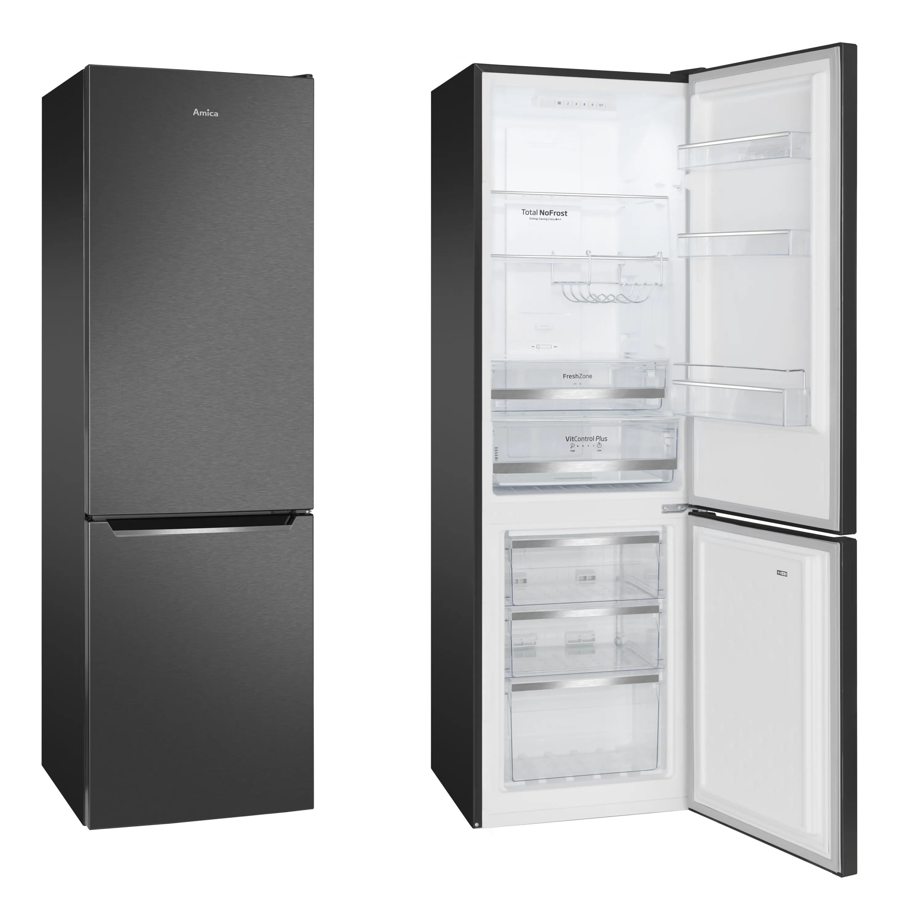 Stand-Kühl-Gefrierkombination KGC 15495 S, schwarz Edelstahloptik, 180 cm Stand-Kühl-Gefrierkombination KGC 15495 S, schwarz Edelstahloptik, 180 cm