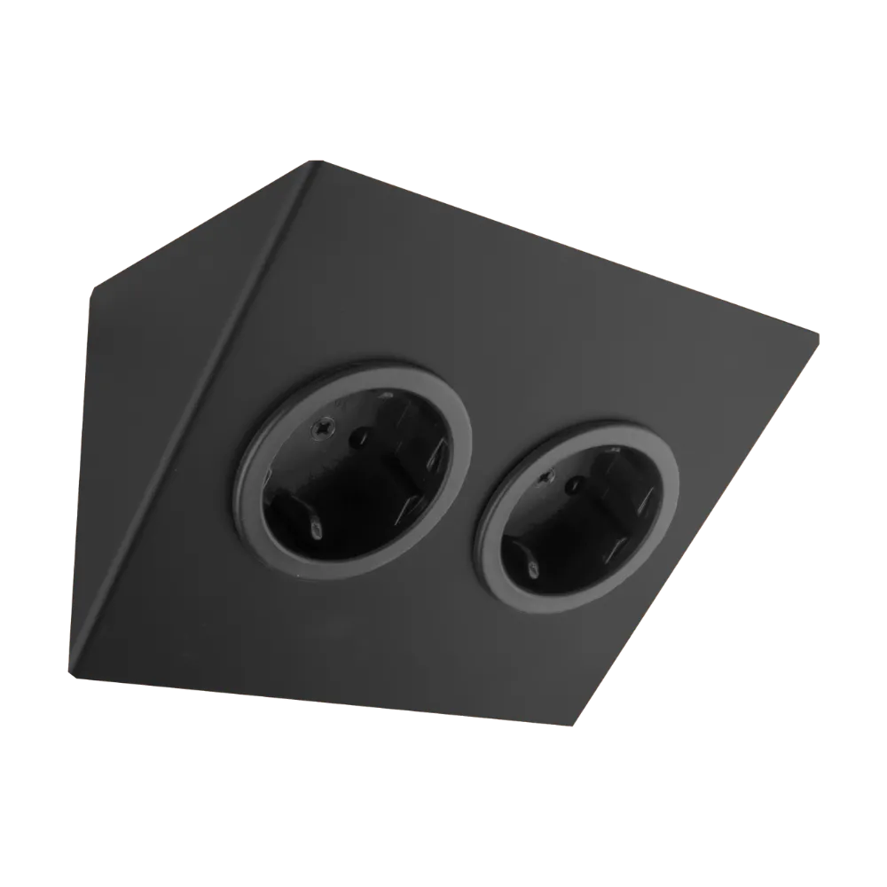 CARESSI 2ST14 Unterbausteckdose, schwarz