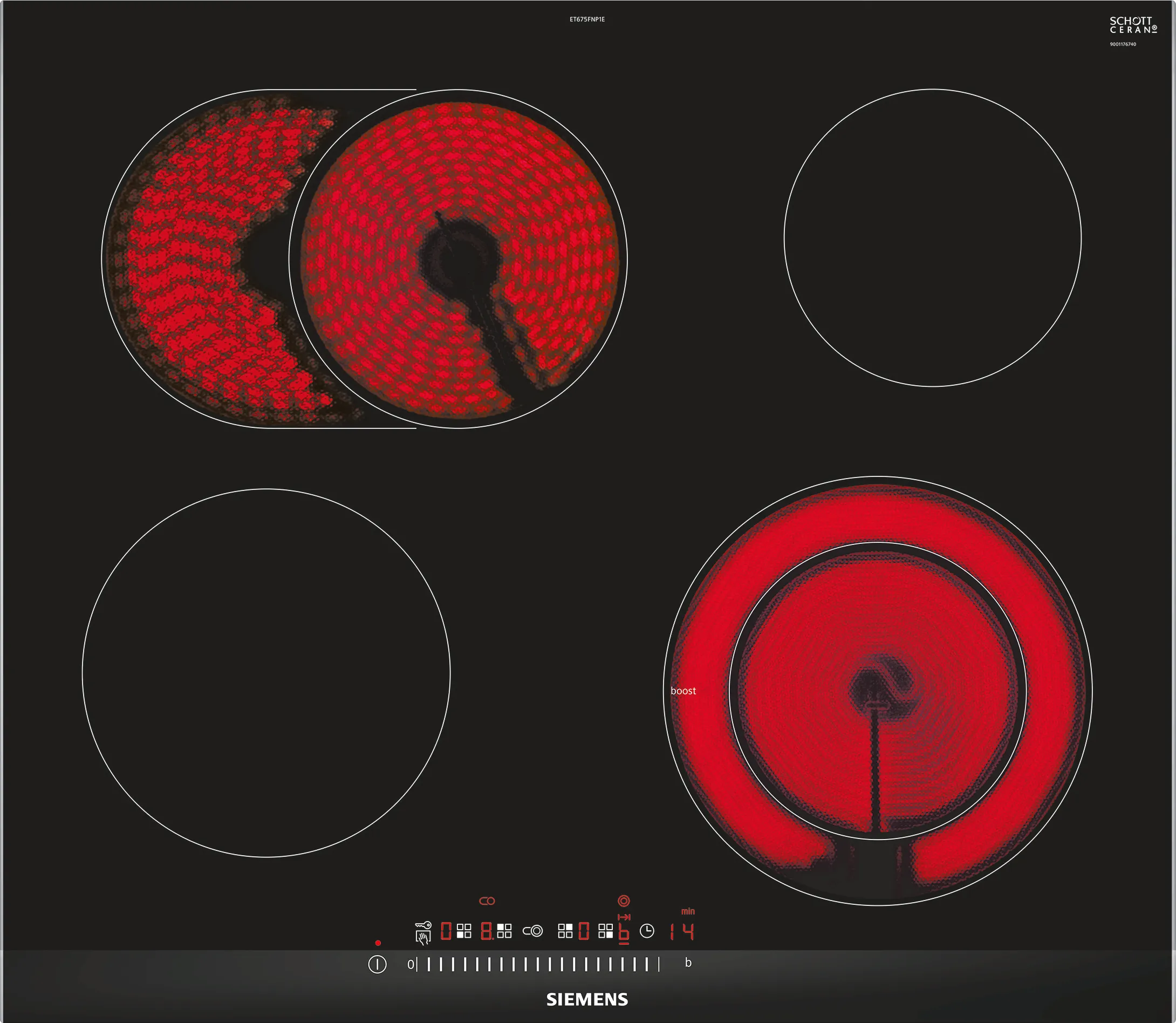  ET675FNP1E, iQ300, Elektro-Kochfeld, 60 cm, Schwarz, Mit Rahmen aufliegend