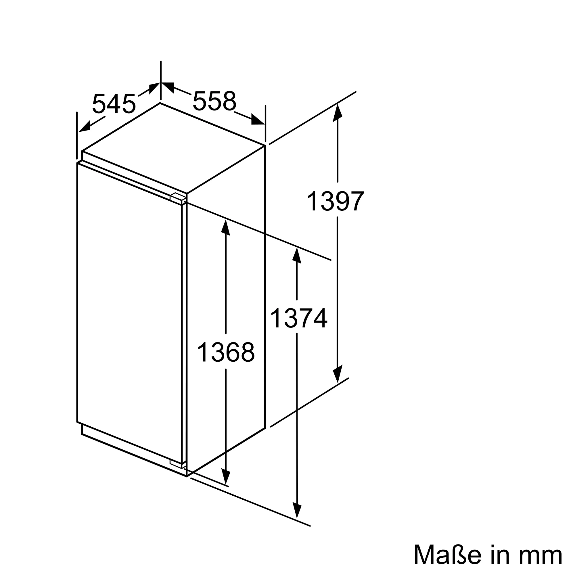  KI51FADE0, iQ700, Einbau-Kühlschrank, 140 x 56 cm, Flachscharnier mit Softeinzug