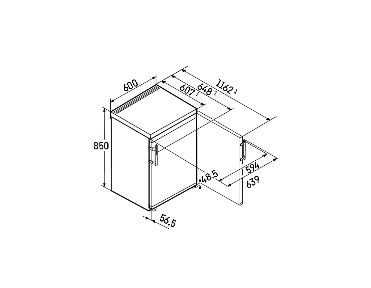 Rci 1621-20, Tischkühlschrank mit EasyFresh Rci 1621-20, Tischkühlschrank mit EasyFresh