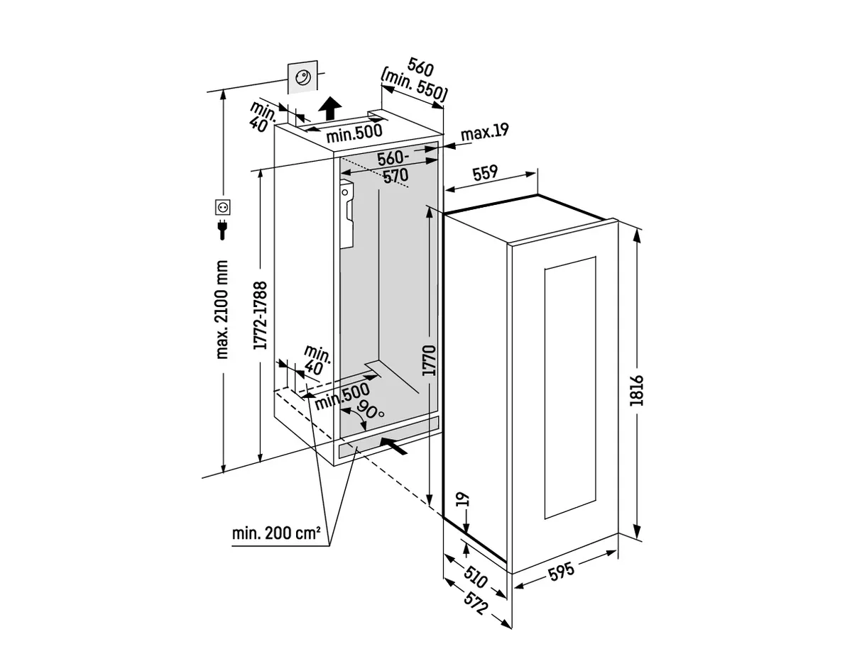 EWTgb 3583-26, Einbaubarer Weintemperierschrank EWTgb 3583-26, Einbaubarer Weintemperierschrank