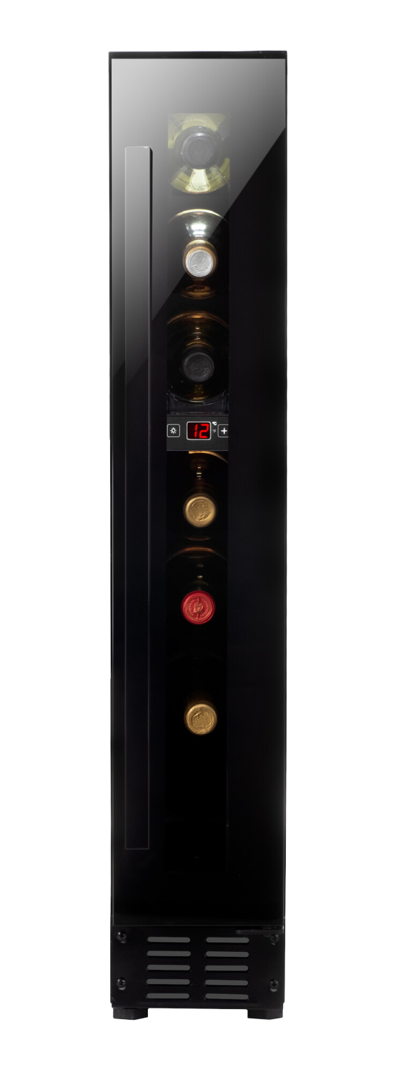 Weintemperierschrank, unterbaufähig, X-Type Design, schwarz
