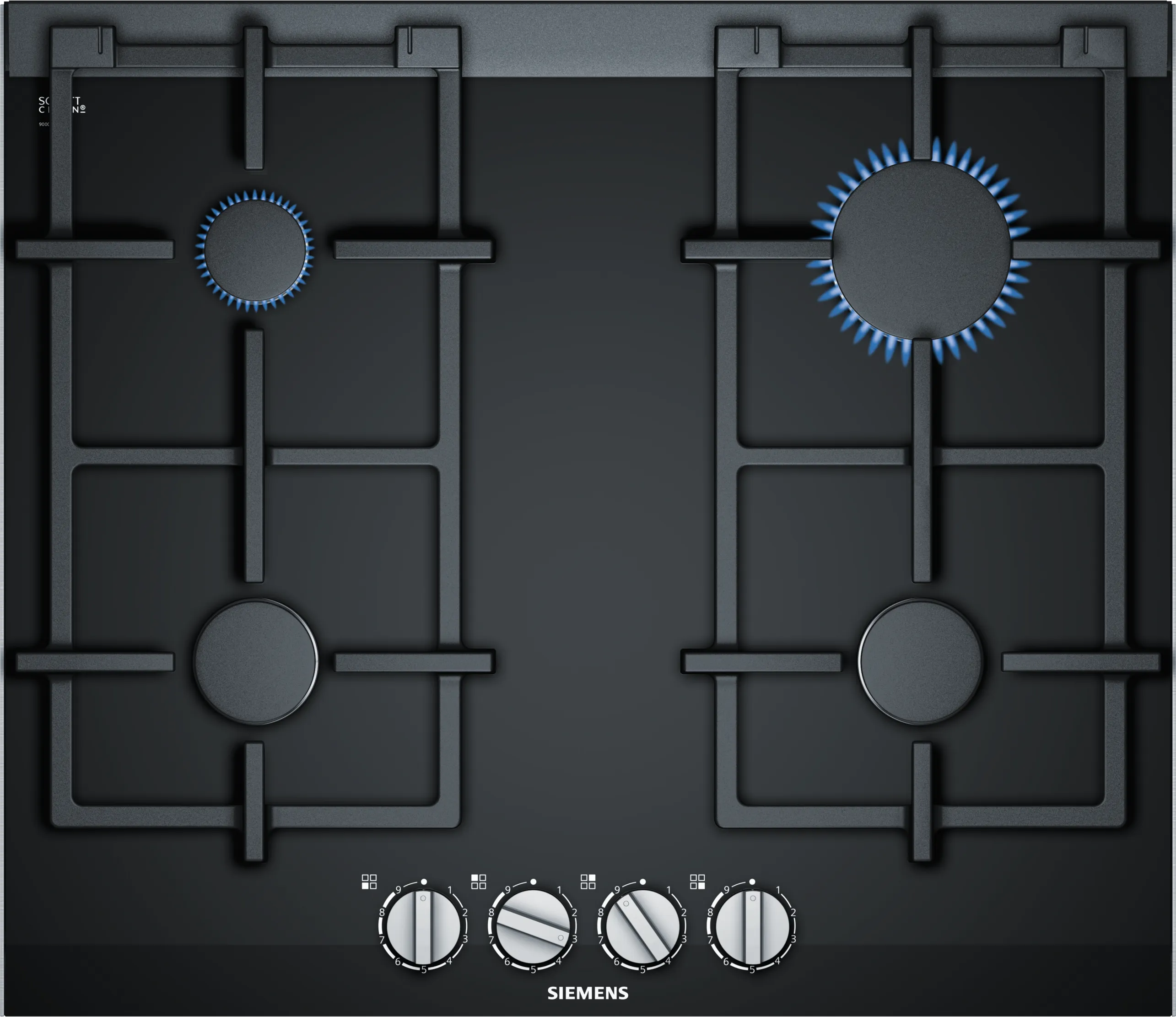  ER6A6PB70D, iQ700, Gaskochfeld, 60 cm, Glaskeramik, Schwarz