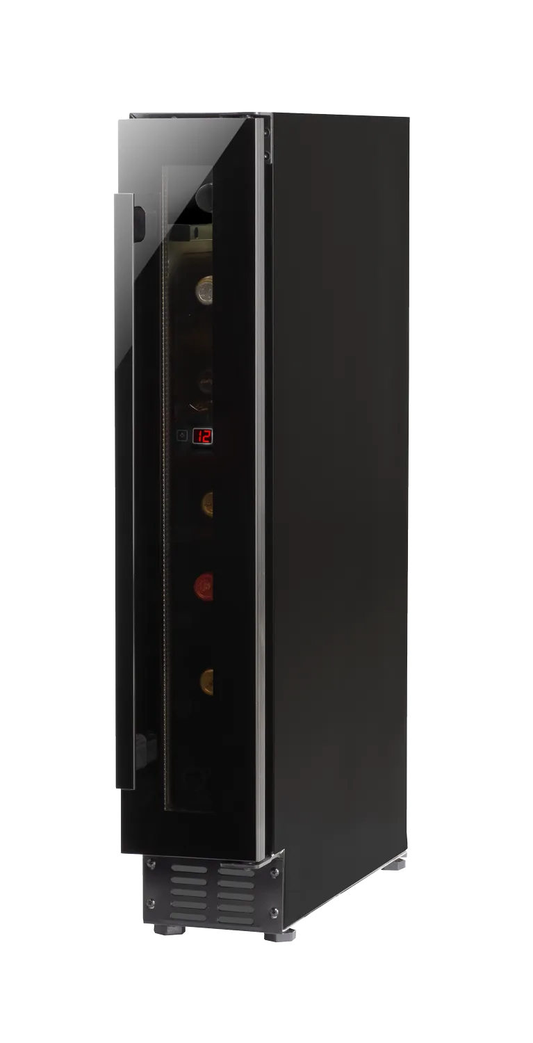 Weintemperierschrank, unterbaufähig, X-Type Design, schwarz