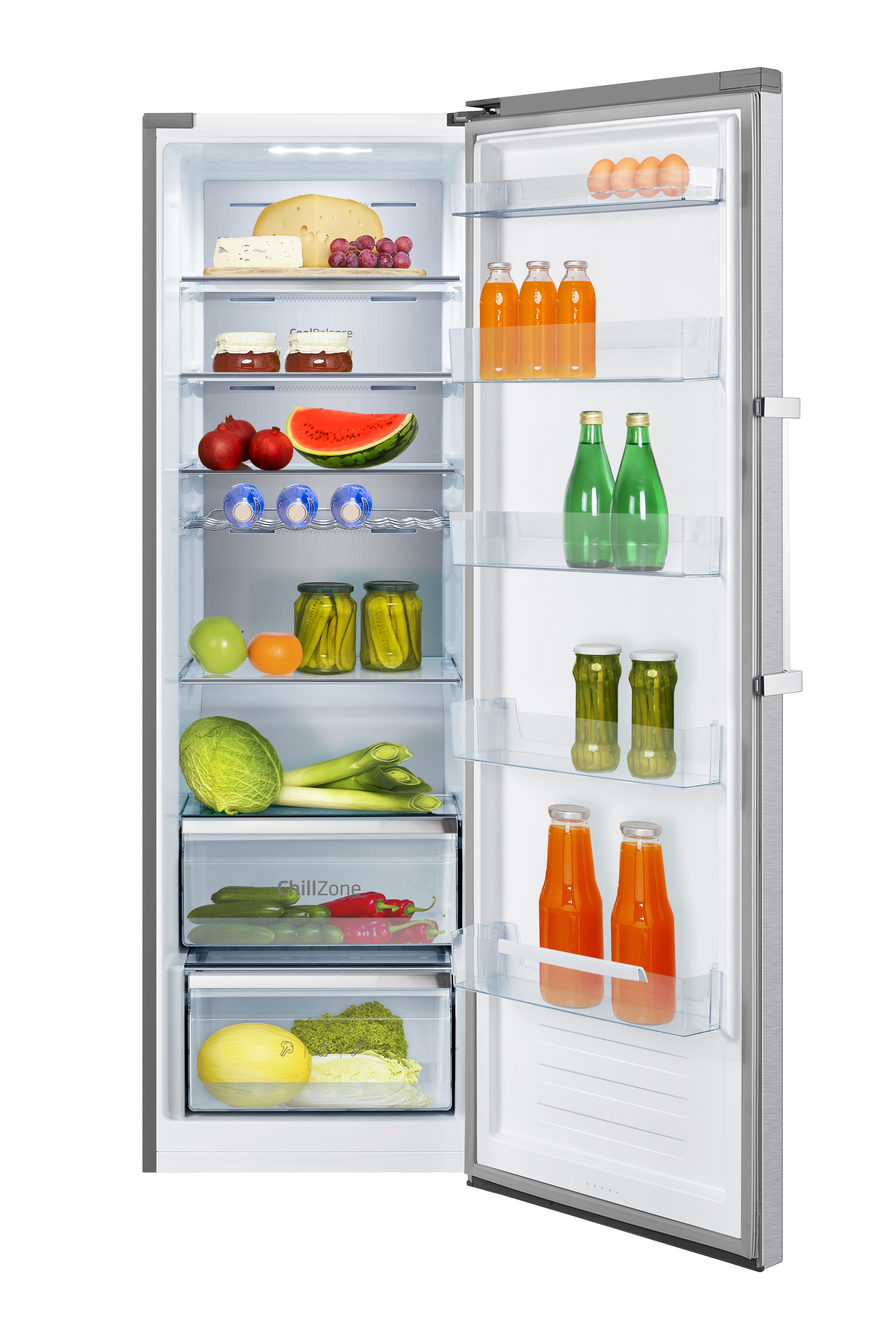 Vollraum-Stand-Kühlschrank VKS 358 150 E, Edelstahloptik, 186 cm Vollraum-Stand-Kühlschrank VKS 358 150 E, Edelstahloptik, 186 cm