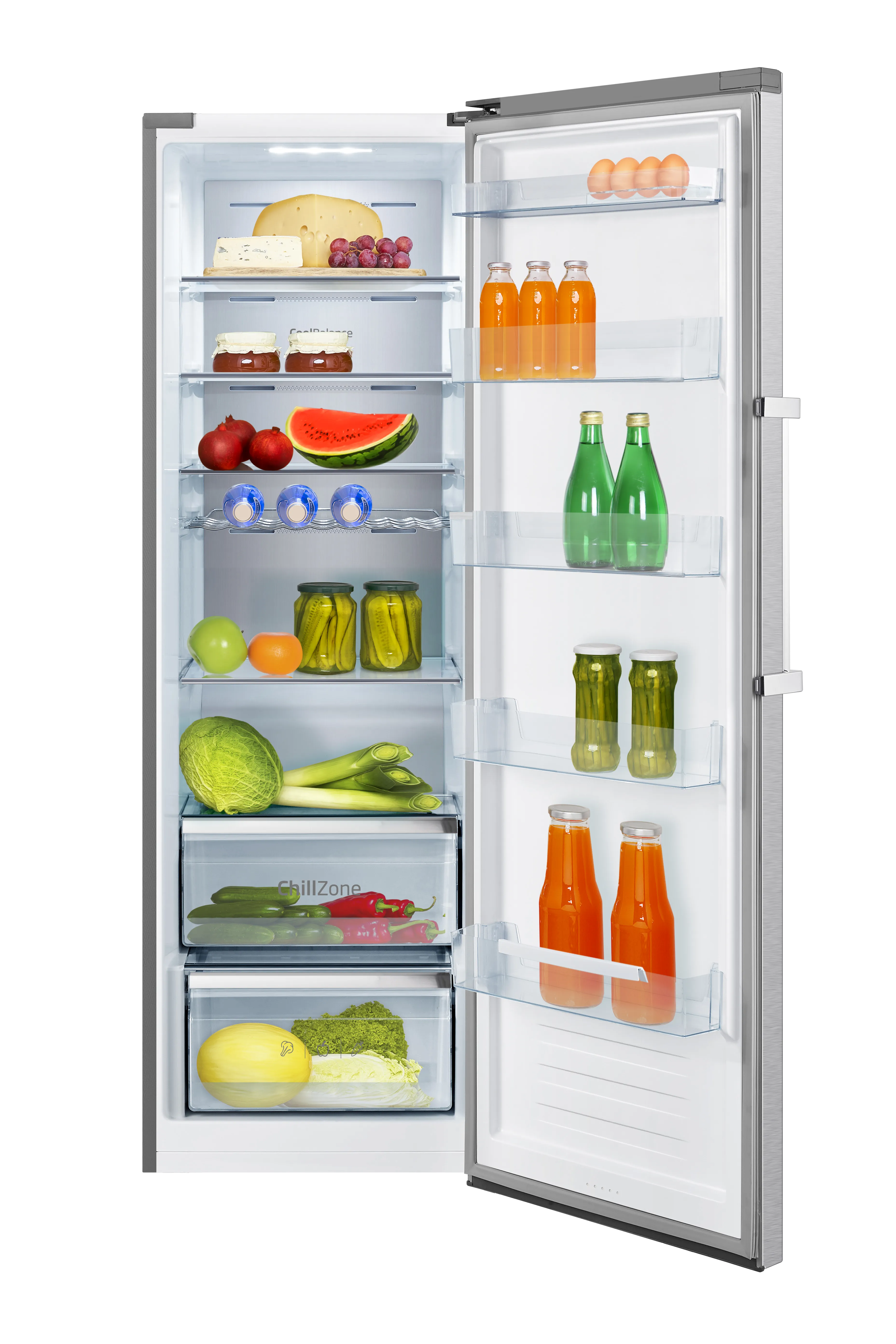 Vollraum-Stand-Kühlschrank VKS 358 150 E, Edelstahloptik, 186 cm Vollraum-Stand-Kühlschrank VKS 358 150 E, Edelstahloptik, 186 cm