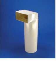 100er Flachkanal Umlenkstück mit Rohr 100 mm, 100 cm lang