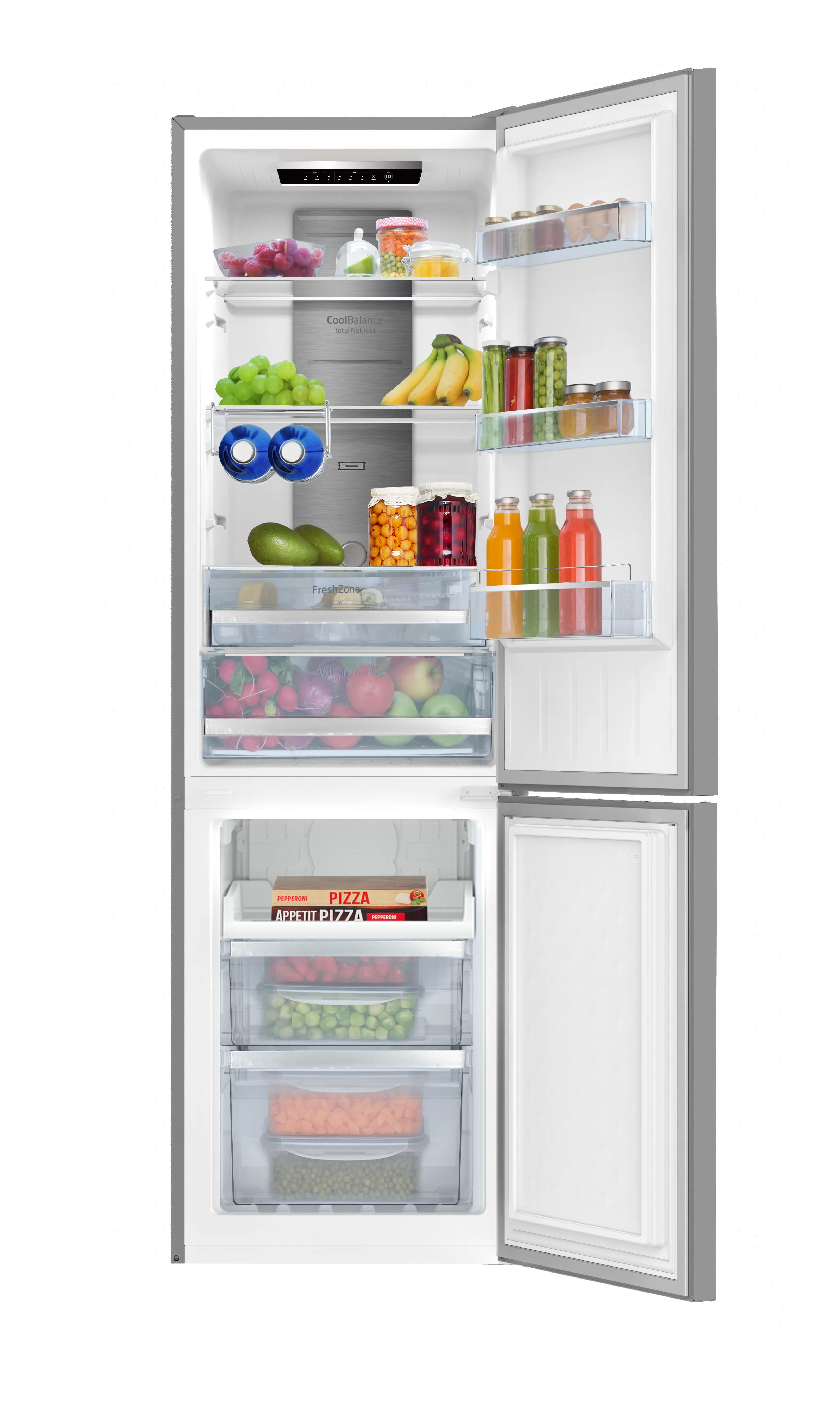 Stand-Kühl-Gefrierkombination GCN 387 148 E, Edelstahloptik, 170 cm