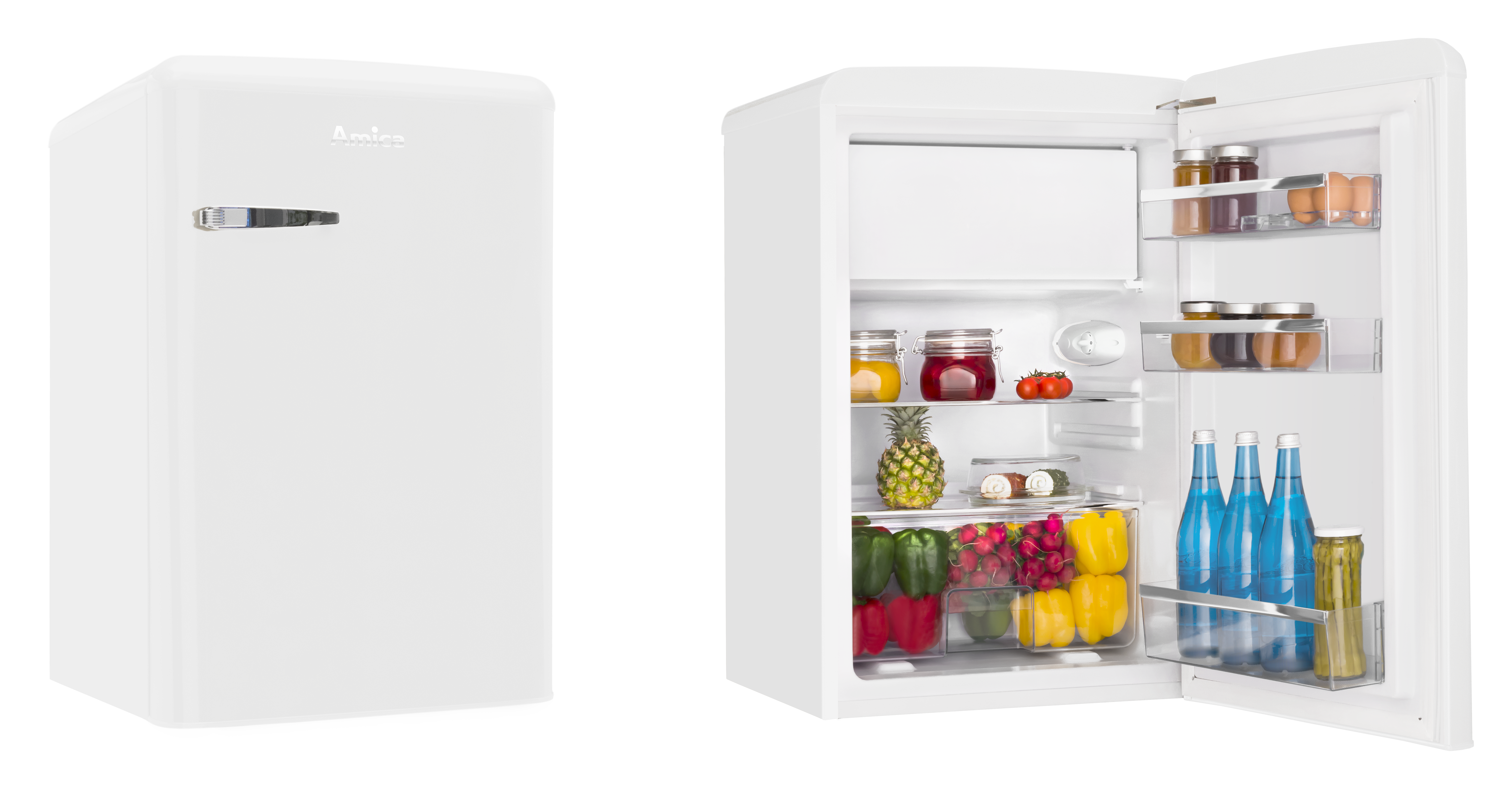 Stand-Kühlschrank mit Gefrierfach KSR 361 160 W, Snow White, 88 cm