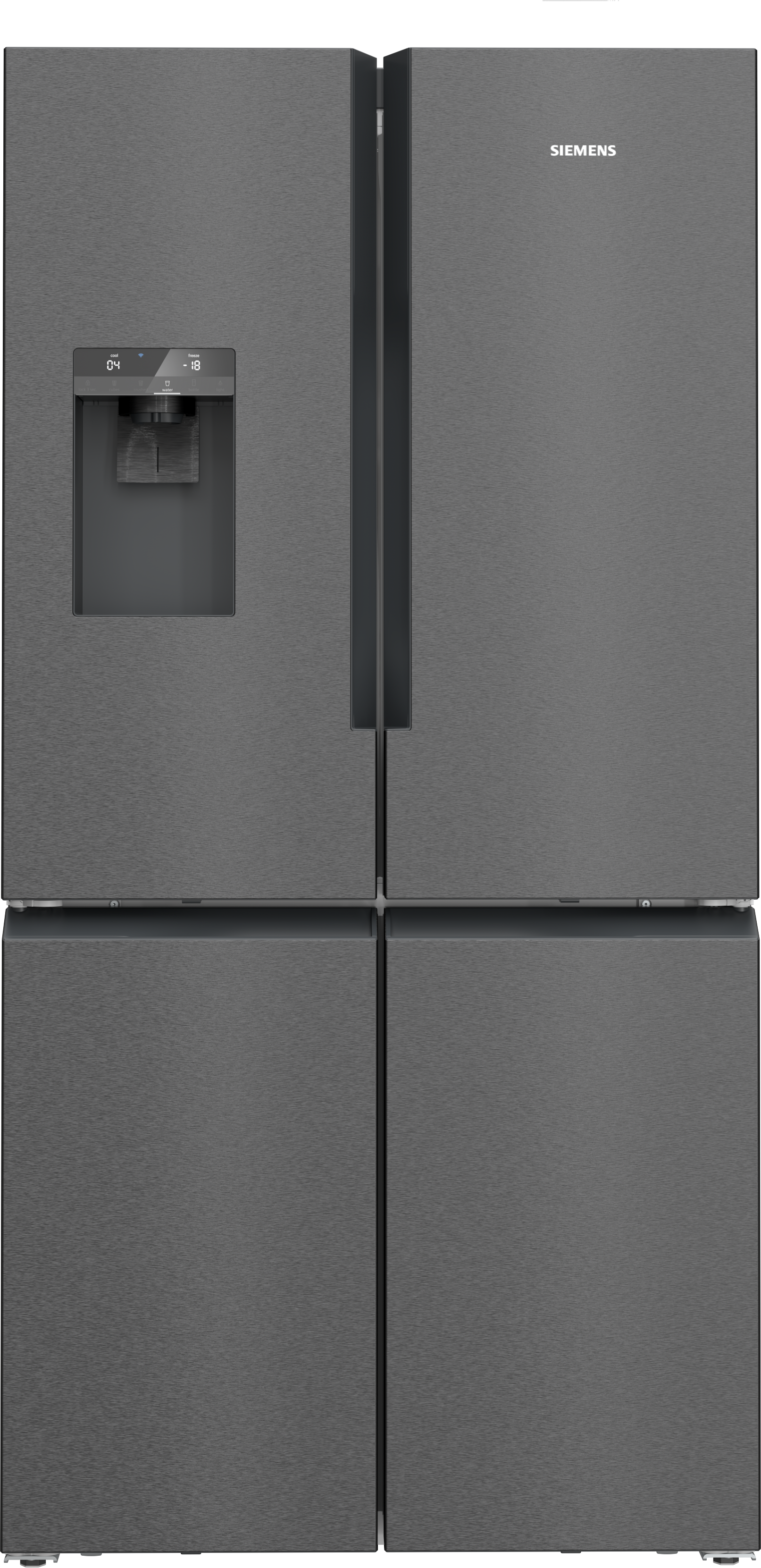  KF96DPXEA, iQ700,  Kühl-Gefrier-Kombination,  mehrtürig,  183 x 90.5 cm,  Gebürsteter schwarzer Stahl AntiFingerprint