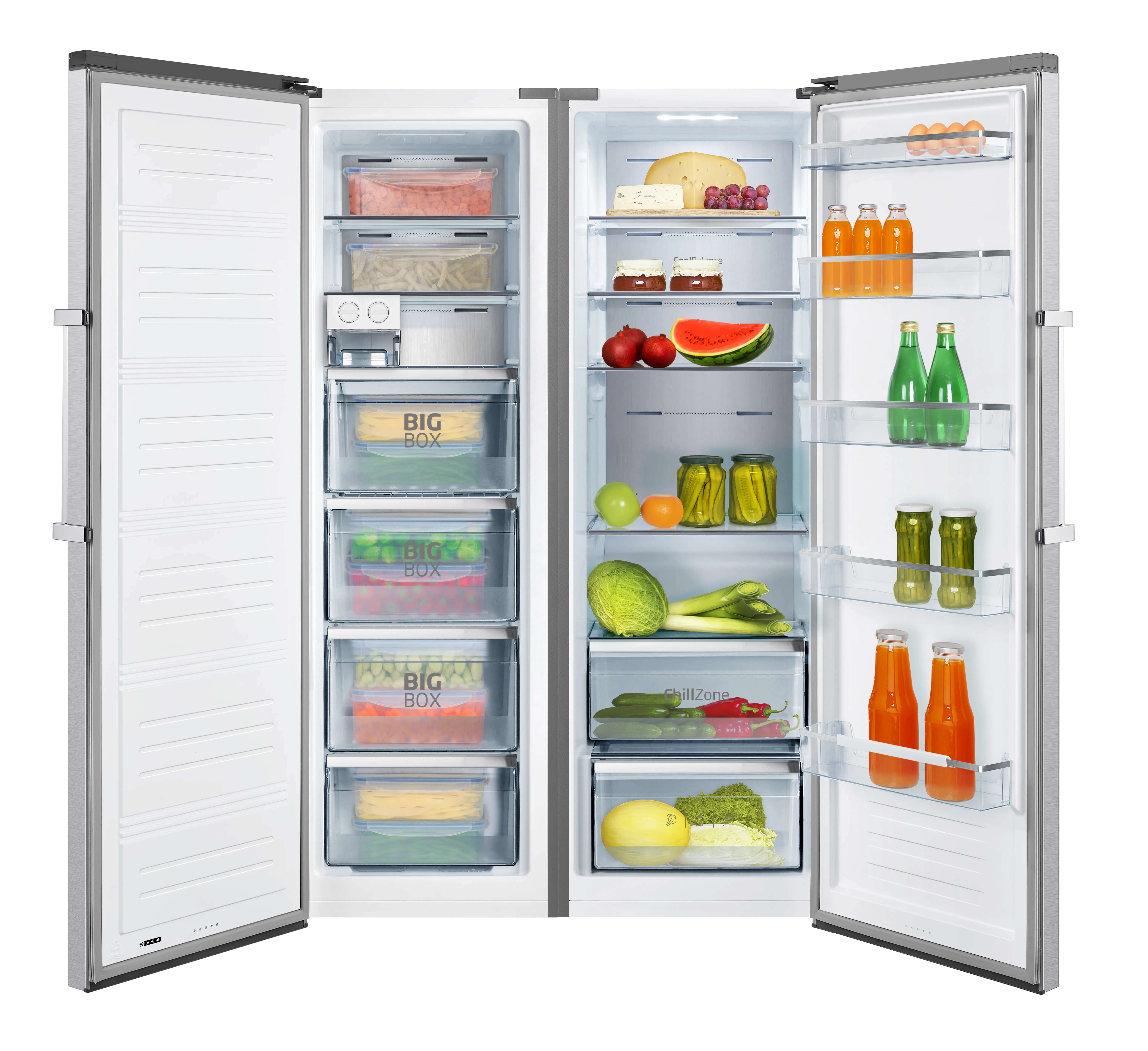Vollraum-Stand-Kühlschrank VKS 358 150 E, Edelstahloptik, 186 cm Vollraum-Stand-Kühlschrank VKS 358 150 E, Edelstahloptik, 186 cm