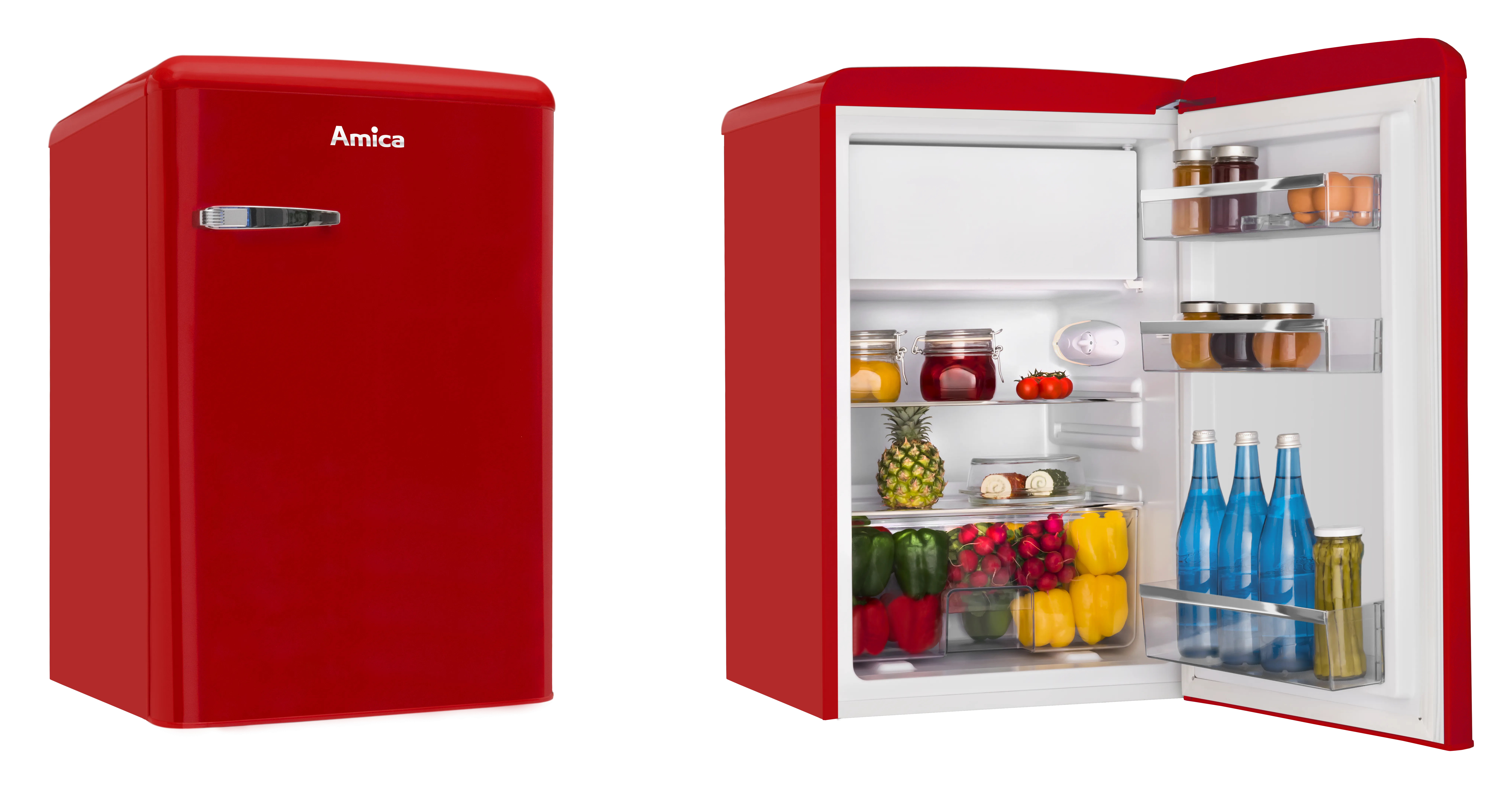 Stand-Kühlschrank mit Gefrierfach KSR 361 160 R, Chilli Red, 88 cm Stand-Kühlschrank mit Gefrierfach KSR 361 160 R, Chilli Red, 88 cm