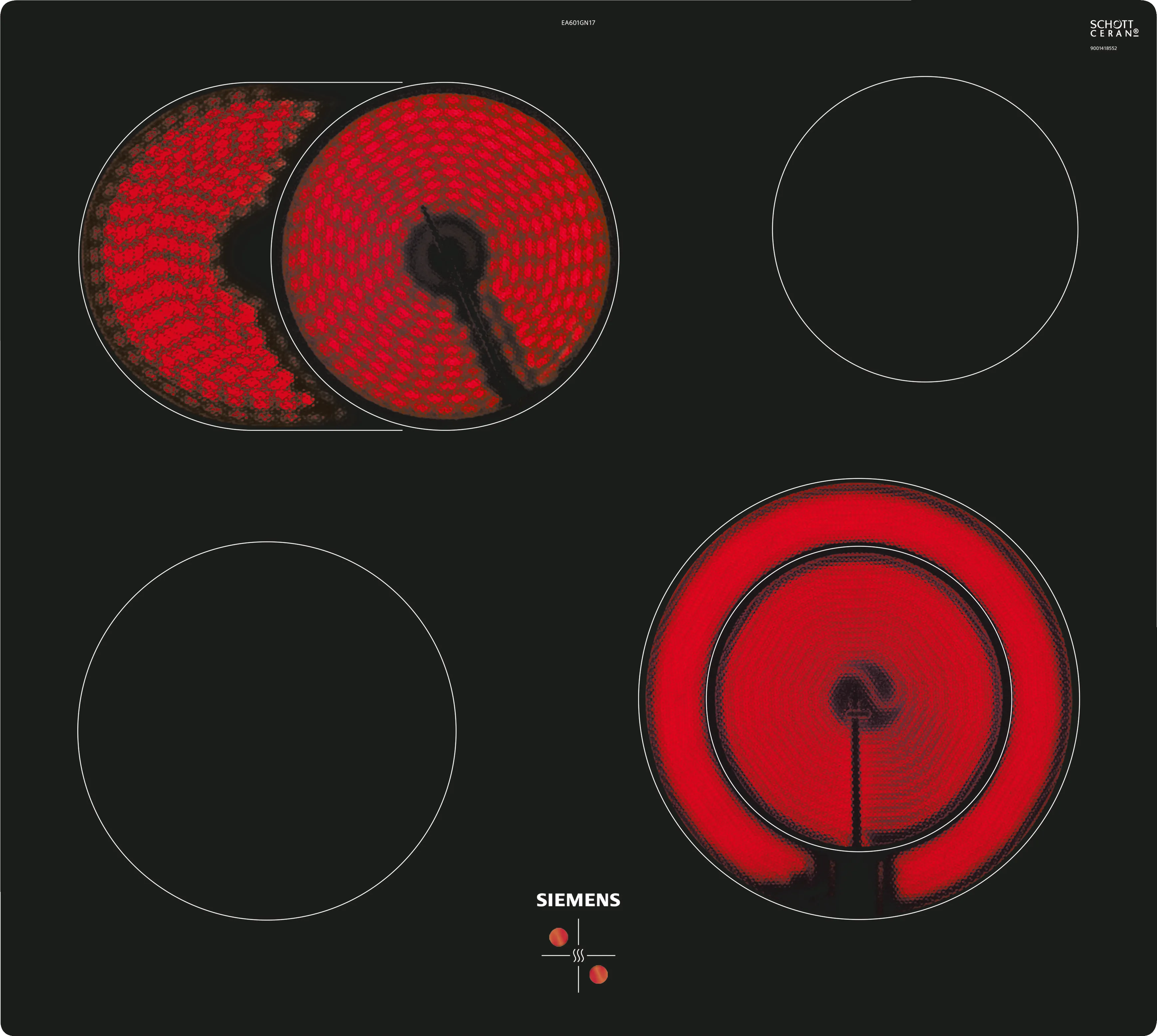  EA601GN17, iQ300, Elektro-Kochfeld, 60 cm, herdgesteuert, Schwarz, flächenbündig (integriert)