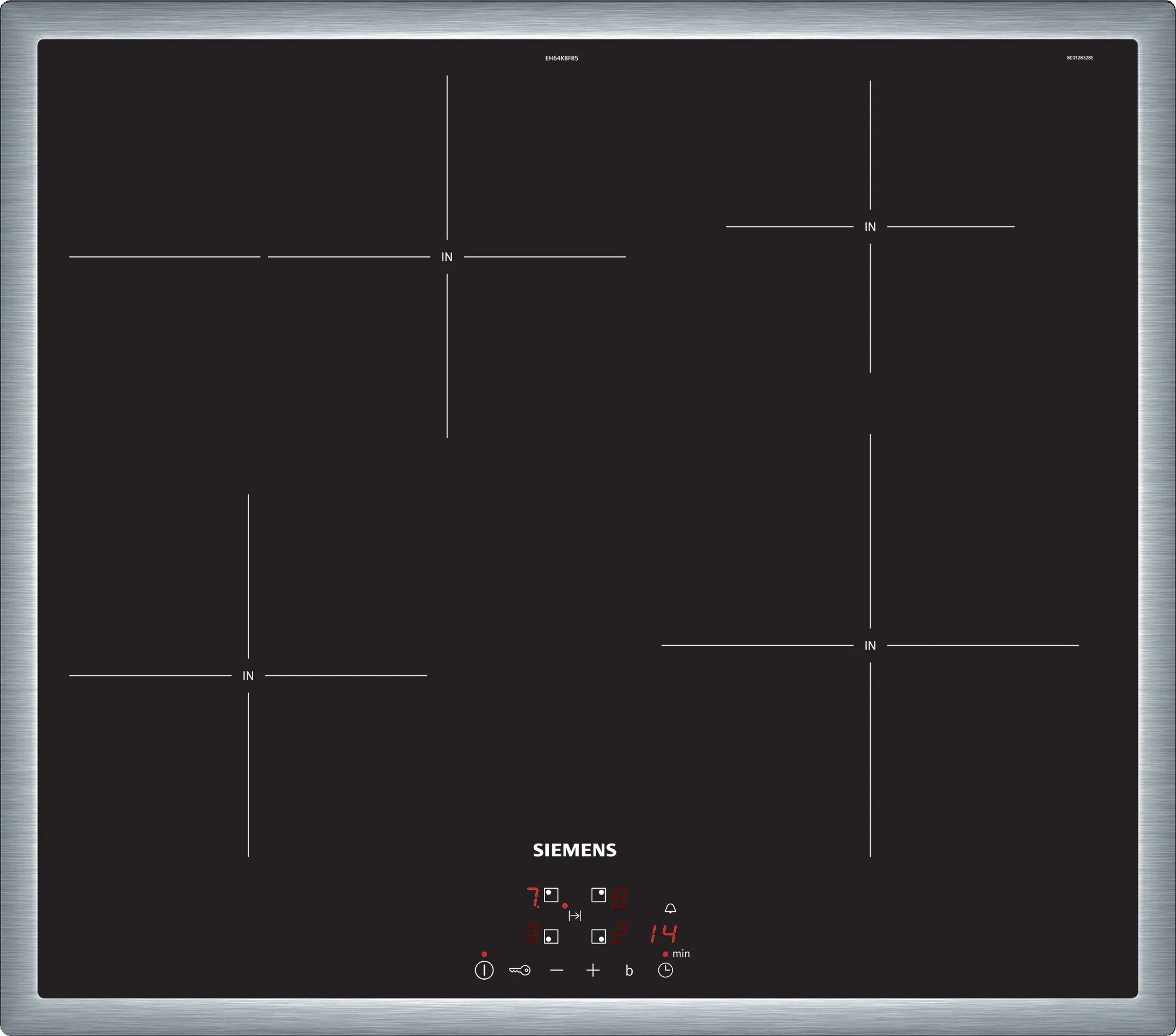  EH64KBFB5E, iQ300, Induktionskochfeld, 60 cm, Schwarz, Mit Rahmen aufliegend
