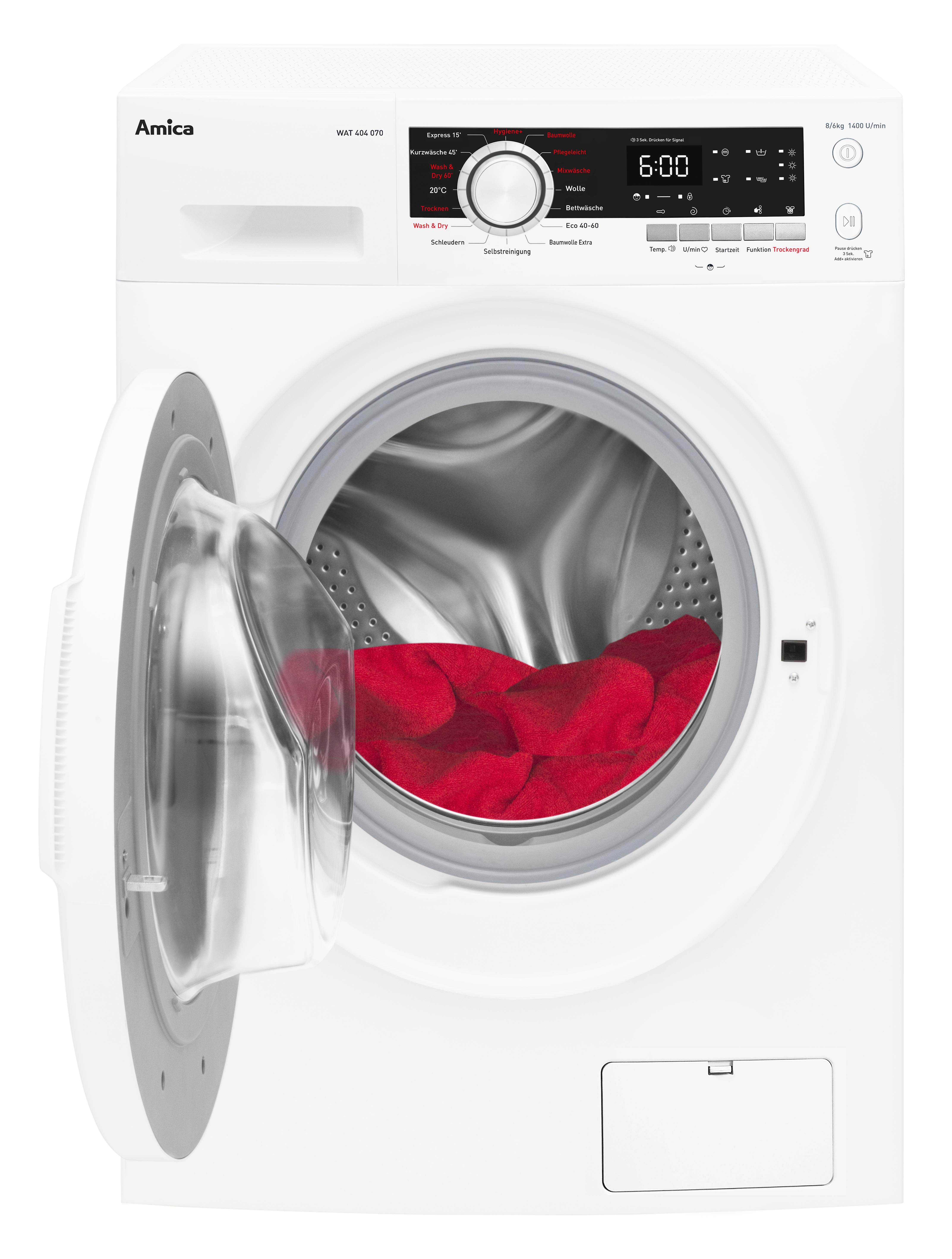Waschtrockner WAT 404 070, weiß, 8 kg / 6 kg