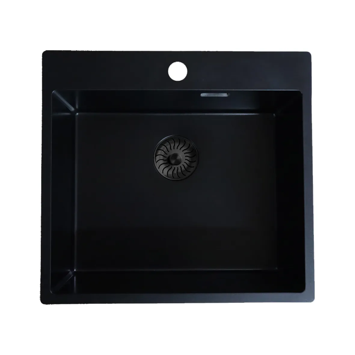 CARESSi CAQPP50R10BK-EB Einzelbecken, Black Line, 500mm breit