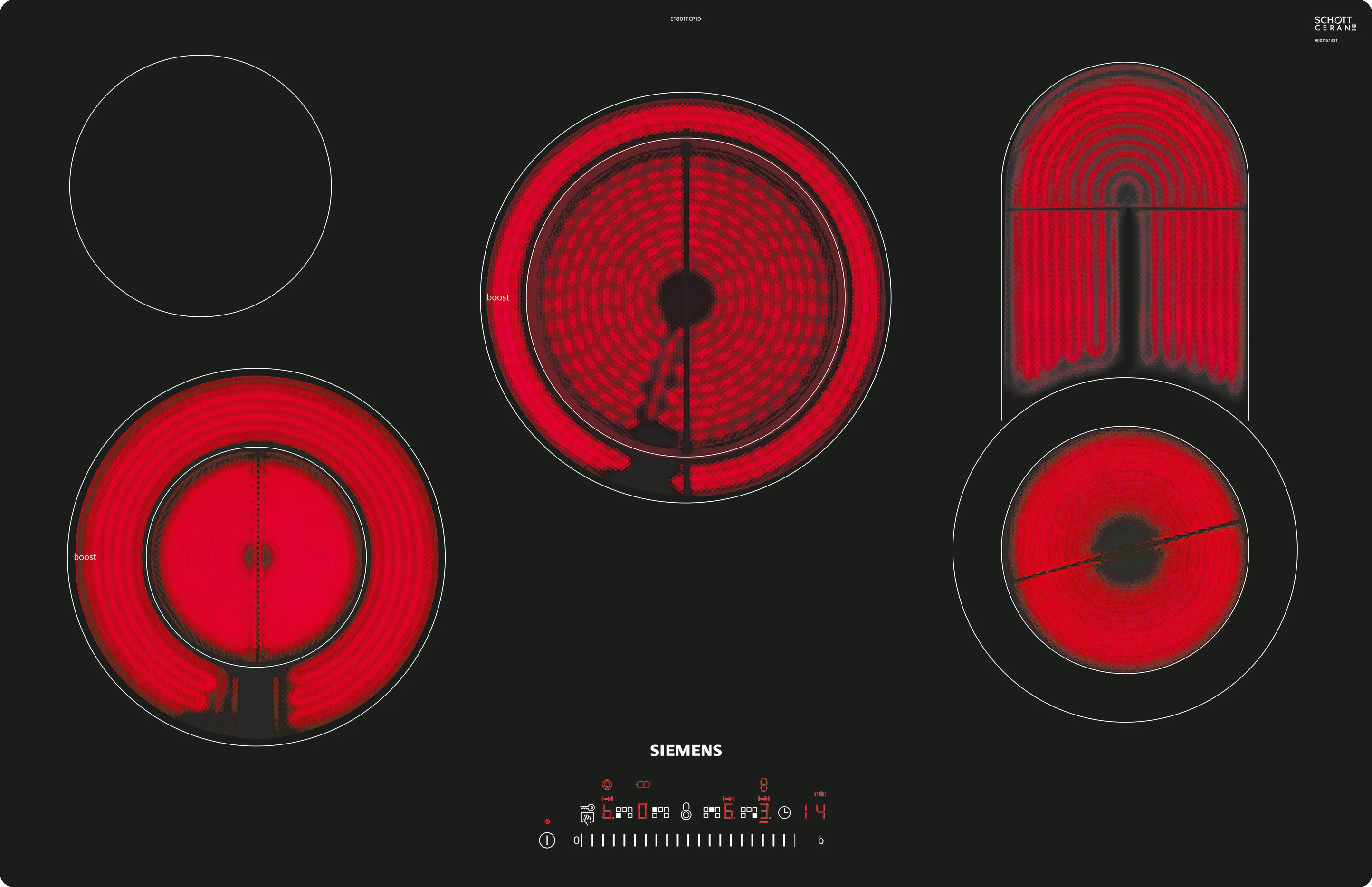 ET801FCP1D, iQ300, Elektro-Kochfeld, 80 cm, Schwarz, flächenbündig (integriert)
