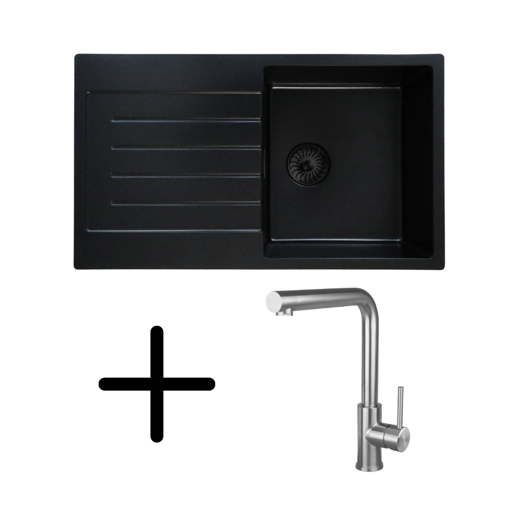 CARESSI CAQPP770R10BK-EB + CABL003IU Spülen-Set