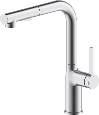 AMARI Küchenarmatur, HD, steelfinish, L-Auslauf mit Auszugsbrause AMARI Küchenarmatur, HD, steelfinish, L-Auslauf mit Auszugsbrause