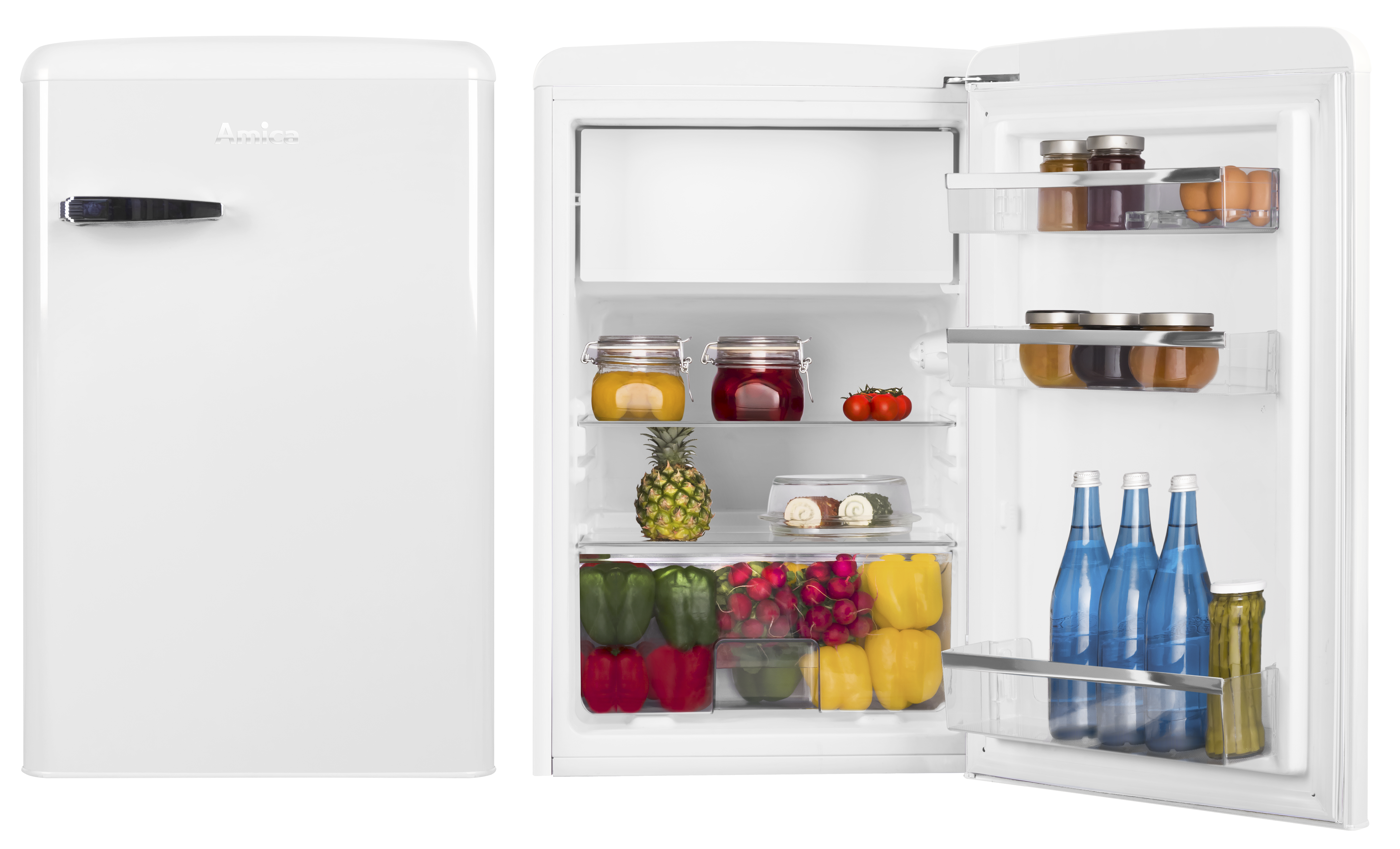 Stand-Kühlschrank mit Gefrierfach KSR 361 160 W, Snow White, 88 cm
