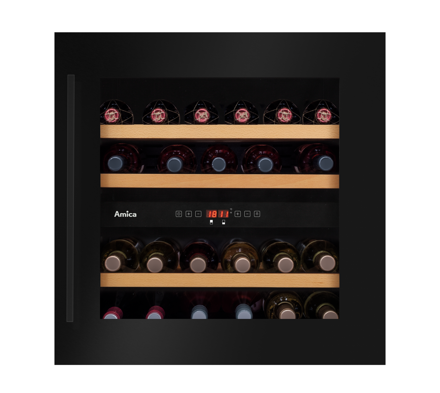 Einbau-Weintemperierschrank, X-Type Design, schwarz