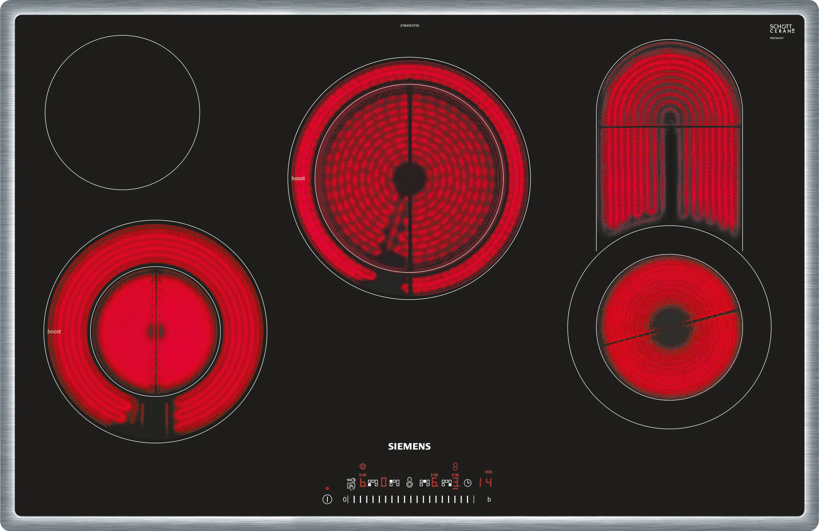  ET845FCP1D, iQ300, Elektro-Kochfeld, 80 cm, Schwarz, Mit Rahmen aufliegend