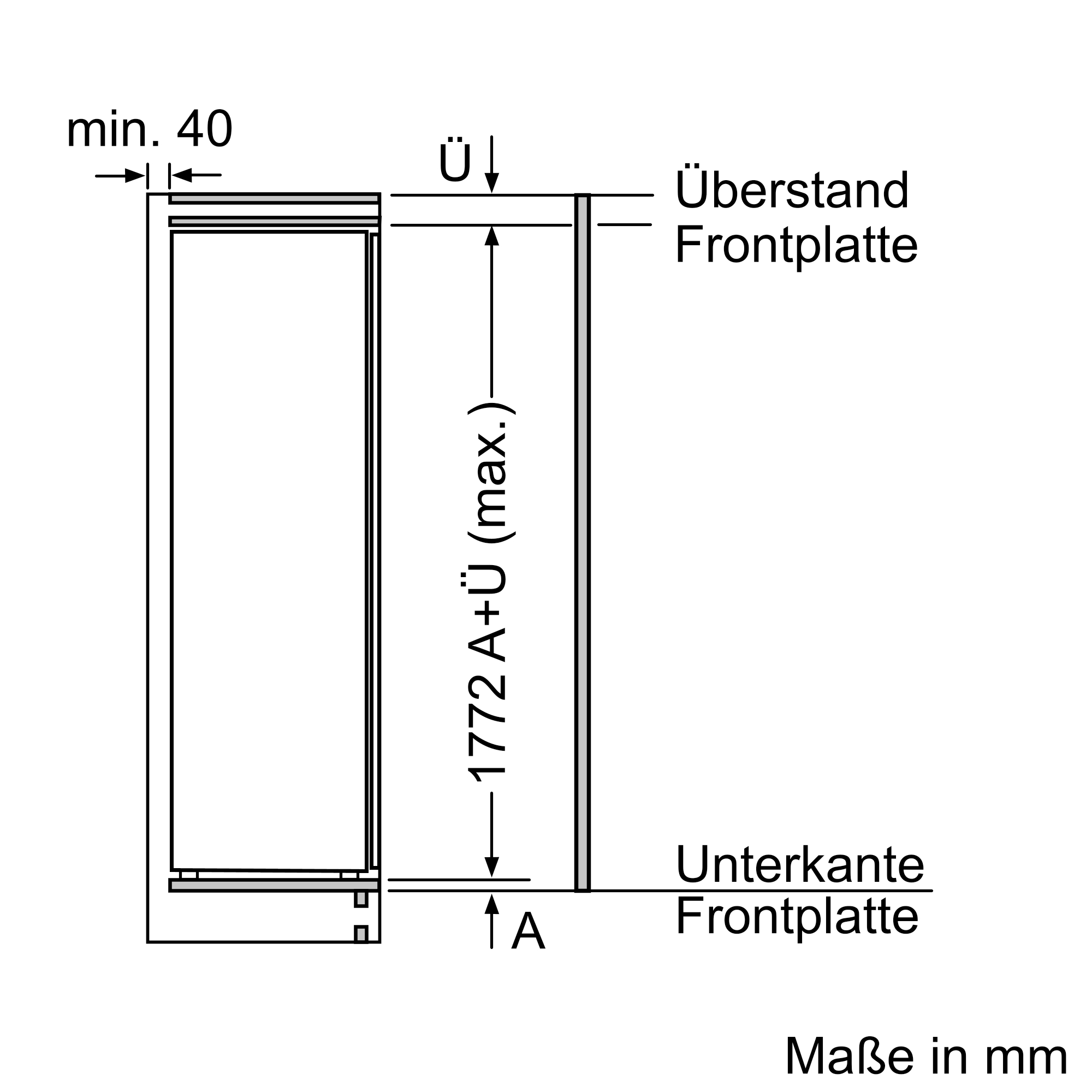 KI82LADD0, iQ500, Einbau-Kühlschrank mit Gefrierfach, 177.5 x 56 cm, Flachscharnier mit Softeinzug KI82LADD0, iQ500, Einbau-Kühlschrank mit Gefrierfach, 177.5 x 56 cm, Flachscharnier mit Softeinzug