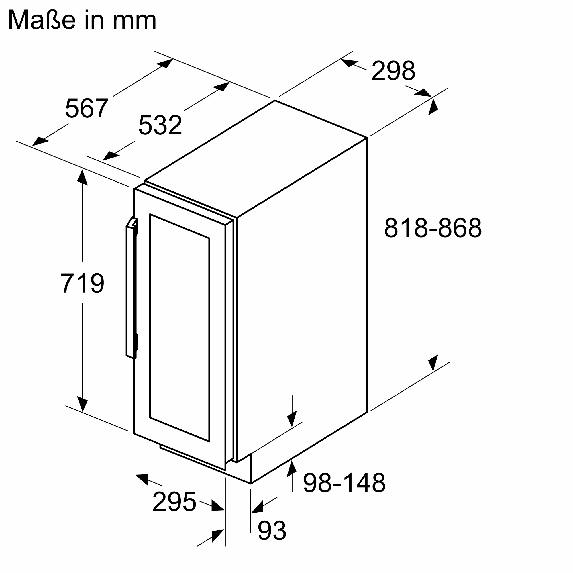 KU20WVHF0, iQ500, Einbau-Weinkühlschrank, 82 x 30 cm KU20WVHF0, iQ500, Einbau-Weinkühlschrank, 82 x 30 cm