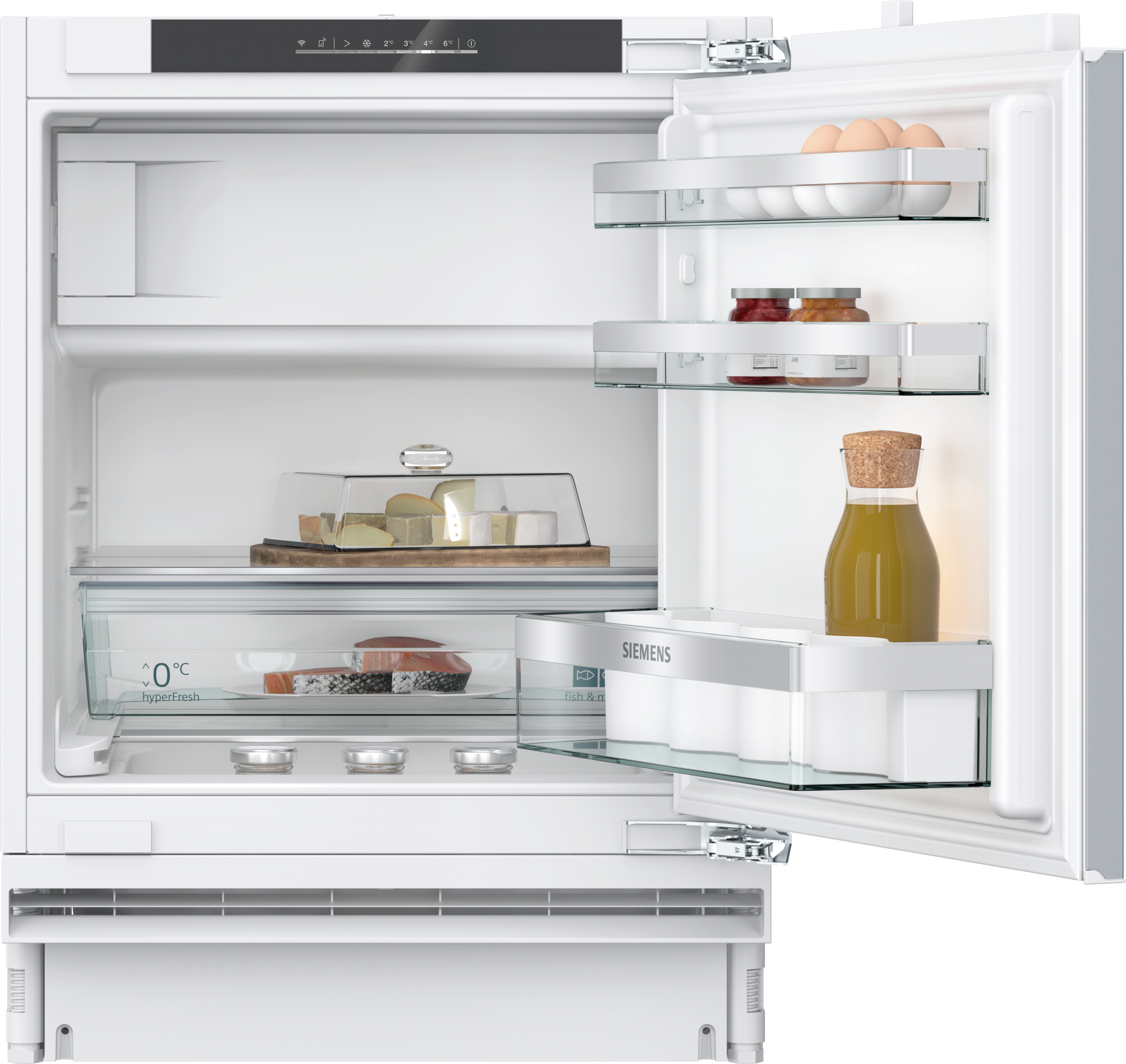  KU22LADD0, iQ500,  Unterbau-Kühlschrank mit Gefrierfach,  82 x 60 cm,  Flachscharnier mit Softeinzug