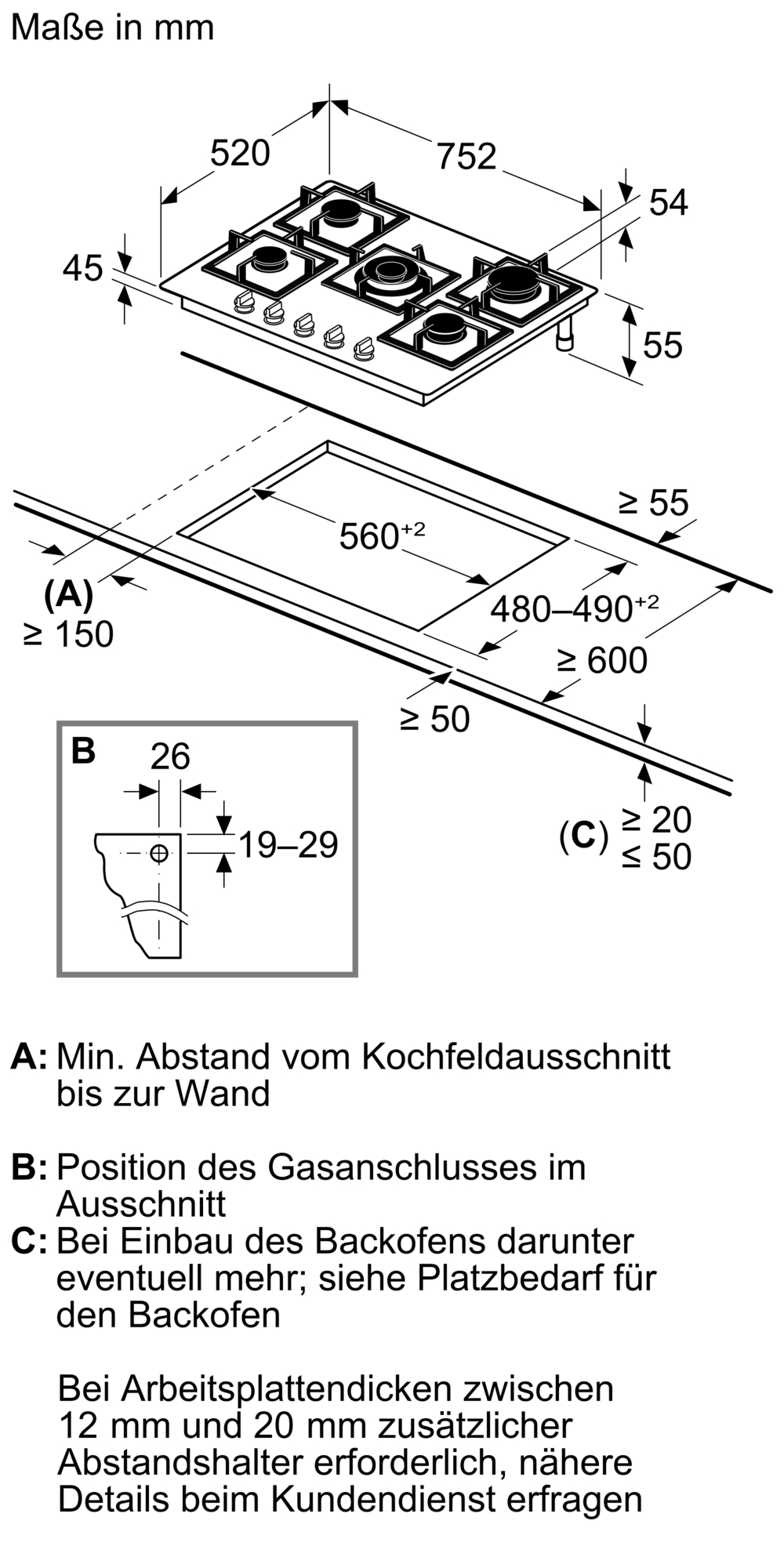 ER7A6RH40, iQ700, Gaskochfeld, 75 cm, Hartglas, Schwarz