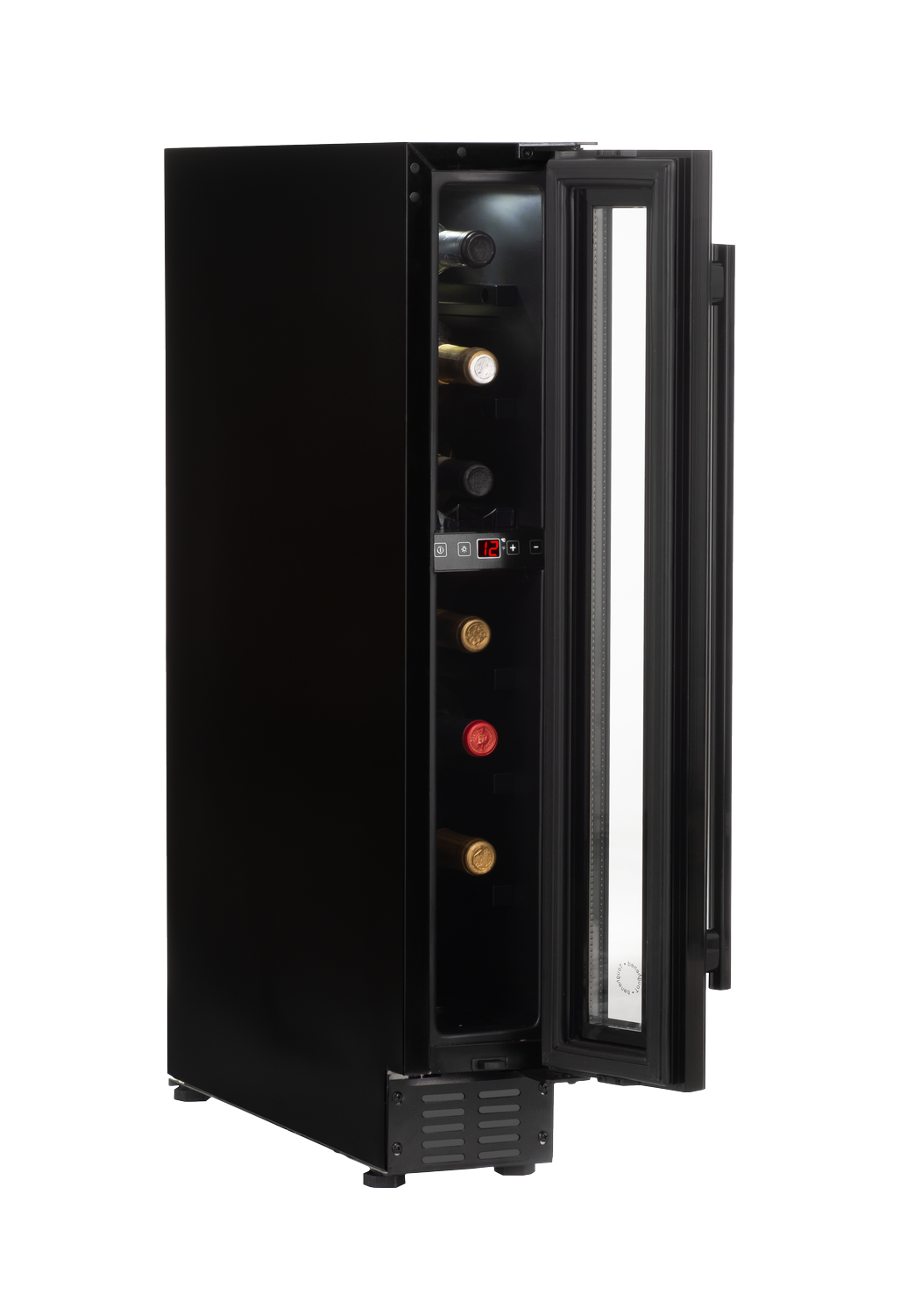 Weintemperierschrank, unterbaufähig, X-Type Design, schwarz