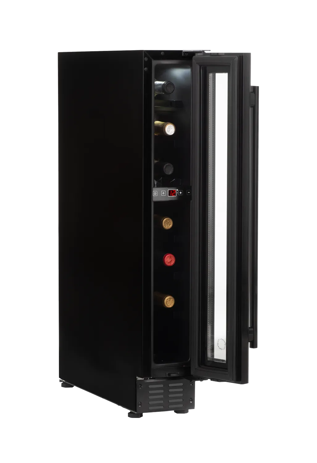 Weintemperierschrank, unterbaufähig, X-Type Design, schwarz