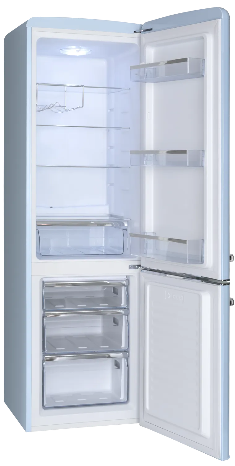 Kühl--Gefrierkombination im Retro Design, 181 cm Höhe, Baby Blue