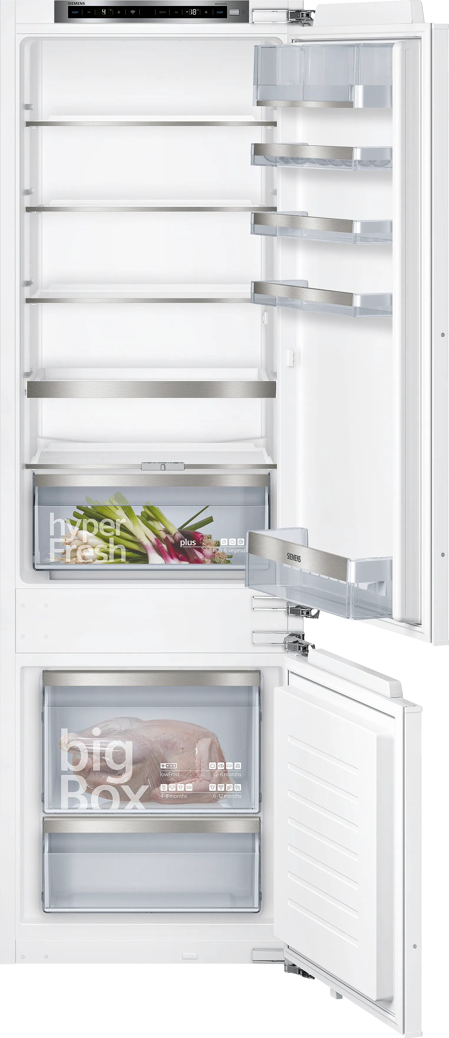 KI87SAFE0, iQ500, Einbau-Kühl-Gefrier-Kombination mit Gefrierbereich unten, 177.2 x 55.8 cm, Flachscharnier KI87SAFE0, iQ500, Einbau-Kühl-Gefrier-Kombination mit Gefrierbereich unten, 177.2 x 55.8 cm, Flachscharnier