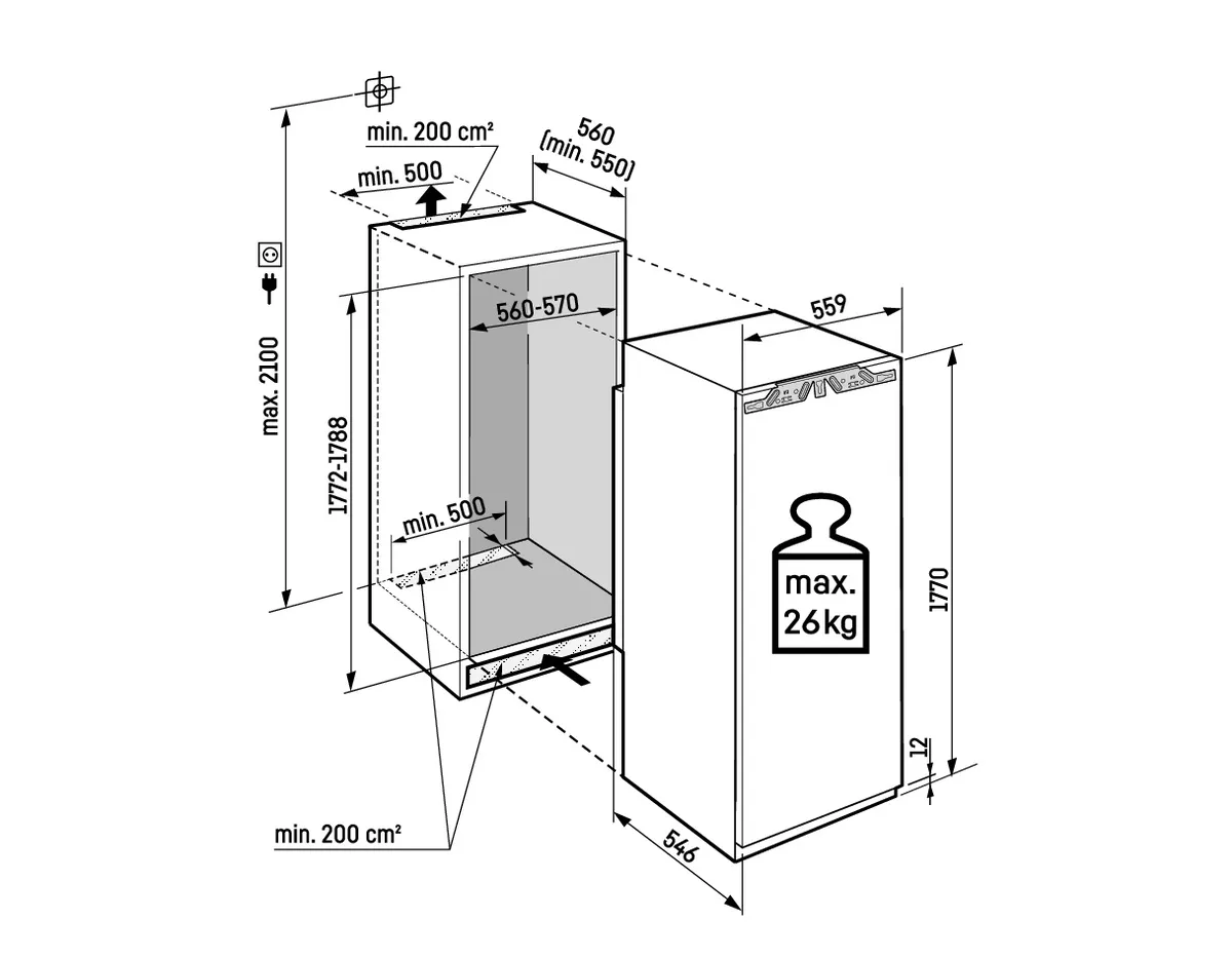 SIFNdi 5178-22, Integrierbarer Gefrierschrank mit NoFrost SIFNdi 5178-22, Integrierbarer Gefrierschrank mit NoFrost