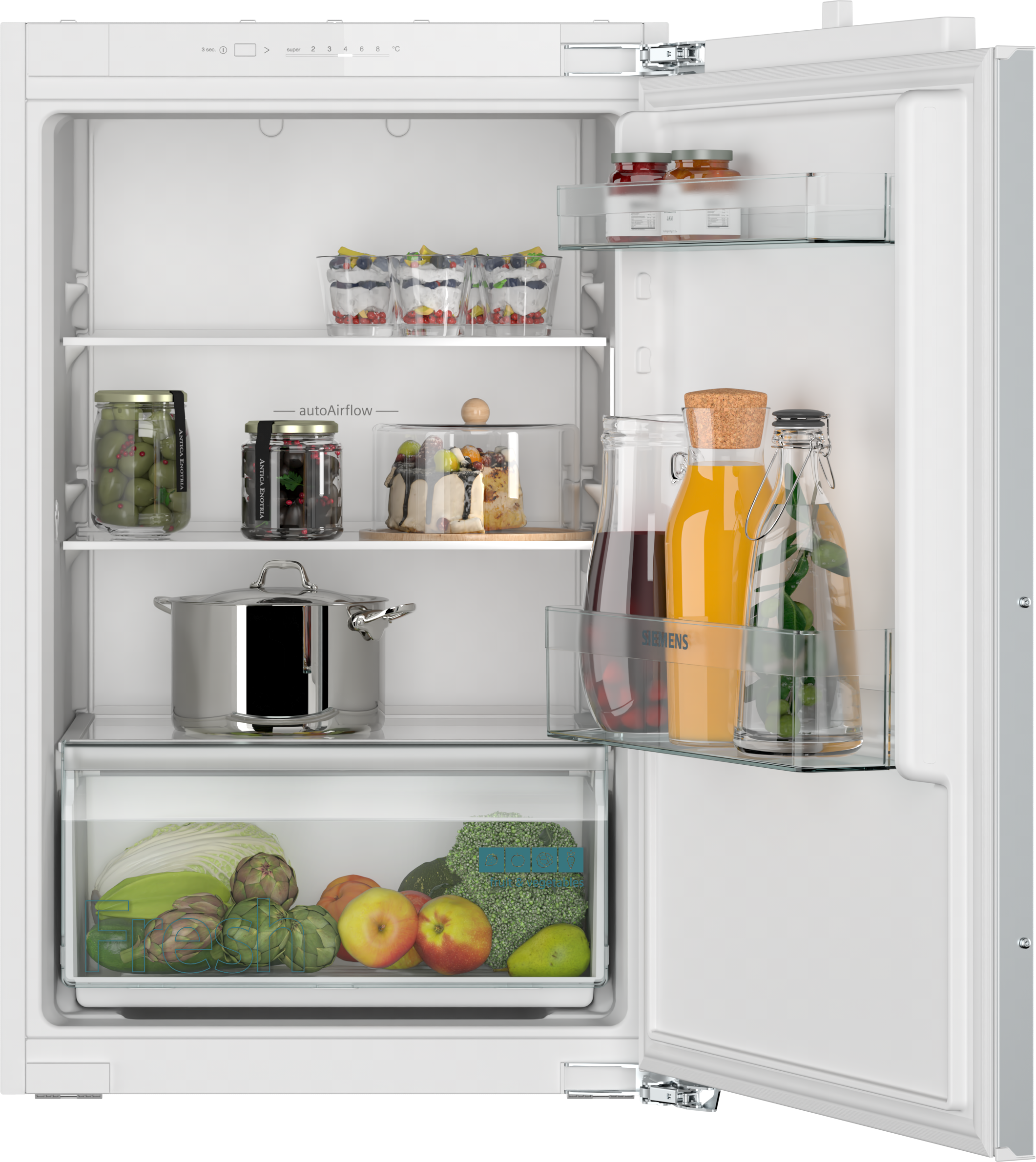  KI21R2FE1, iQ100,  Einbau-Kühlschrank,  88 x 56 cm,  Flachscharnier