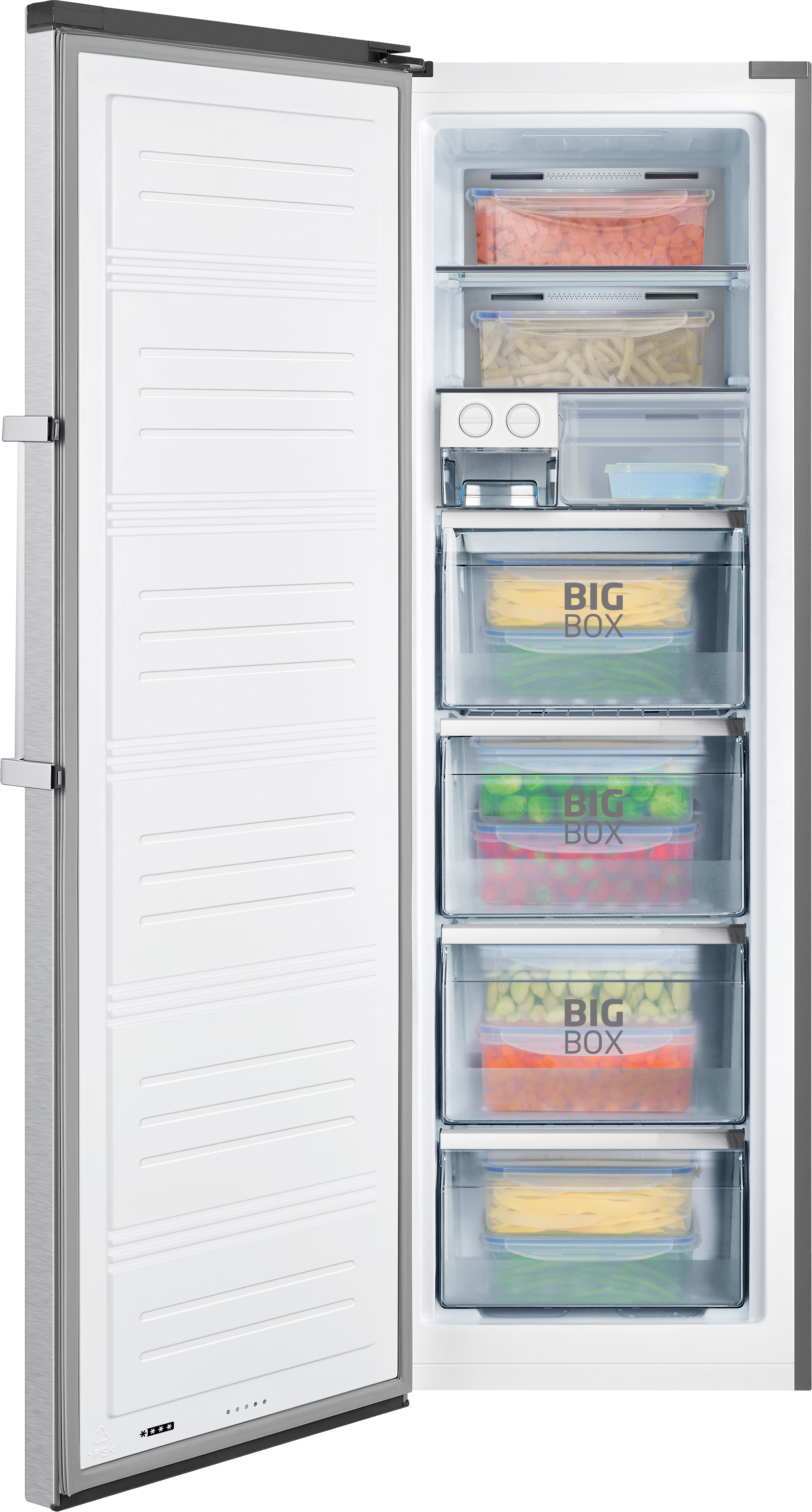 Stand-Gefrierschrank GSN 328 150 E, Edelstahloptik, 186 cm