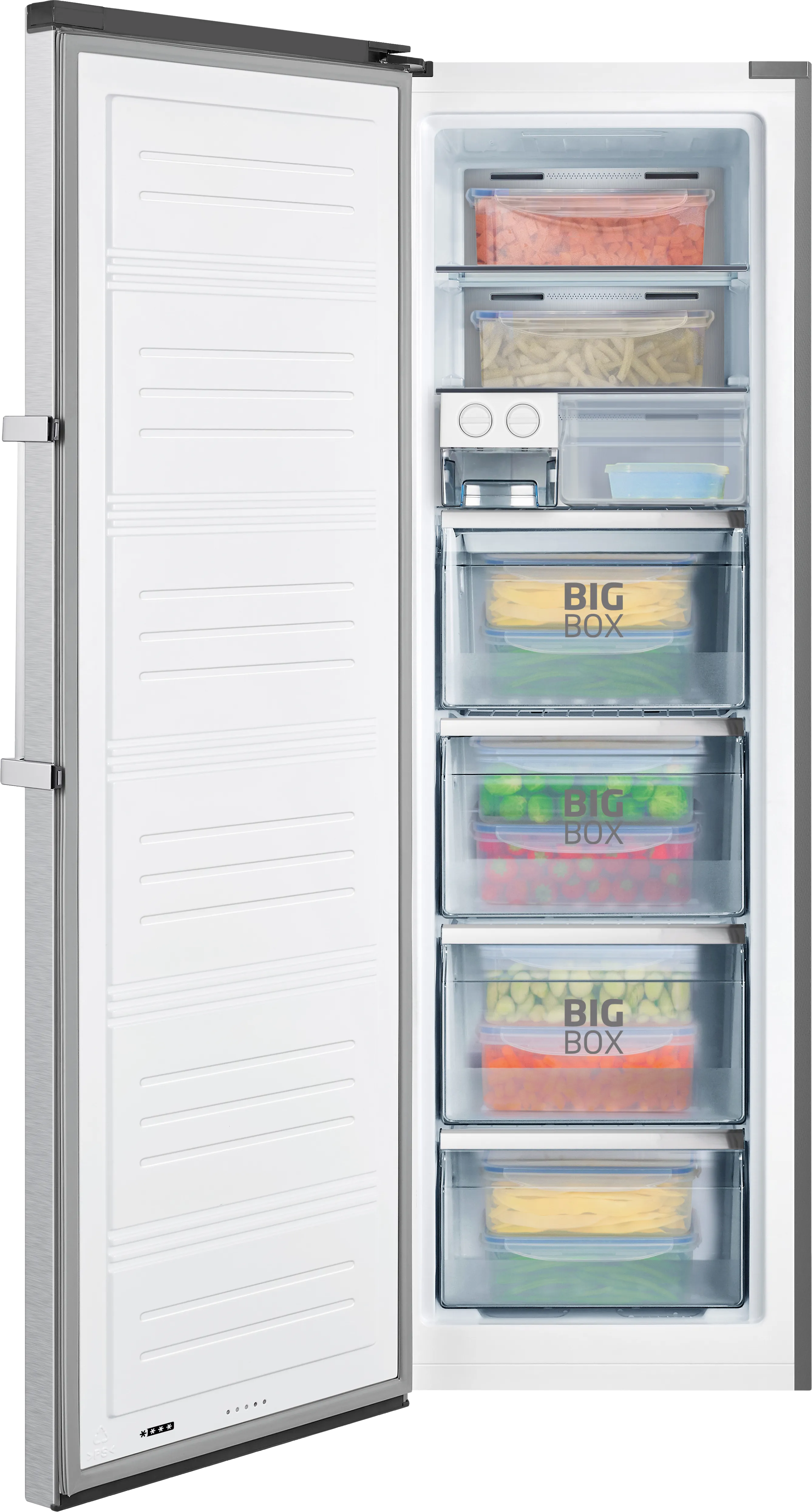 Stand-Gefrierschrank GSN 328 150 E, Edelstahloptik, 186 cm Stand-Gefrierschrank GSN 328 150 E, Edelstahloptik, 186 cm