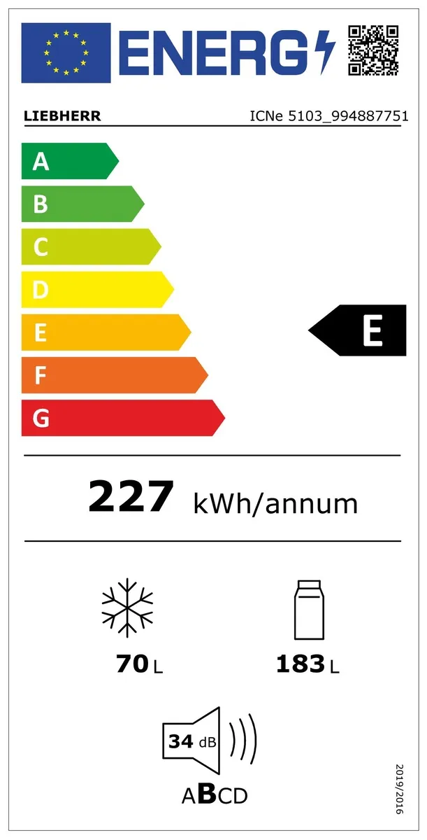 ICNe 5103-22, Integrierbare Kühl-Gefrierkombination mit EasyFresh und NoFrost ICNe 5103-22, Integrierbare Kühl-Gefrierkombination mit EasyFresh und NoFrost