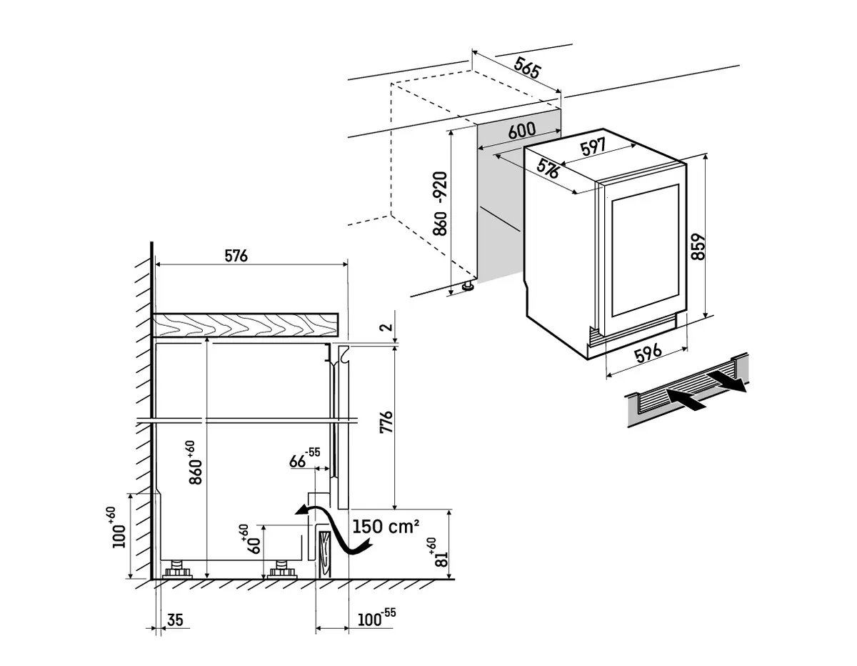 UBCgb 3731-20, Unterbau-Getränkekühlschrank UBCgb 3731-20, Unterbau-Getränkekühlschrank