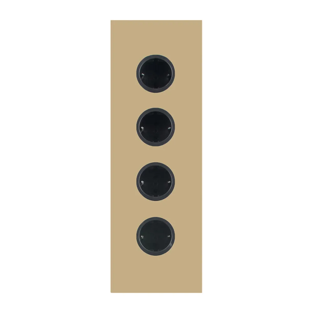 Eck-Energiebox, 360mm,4Steckdosen, Samt Gold