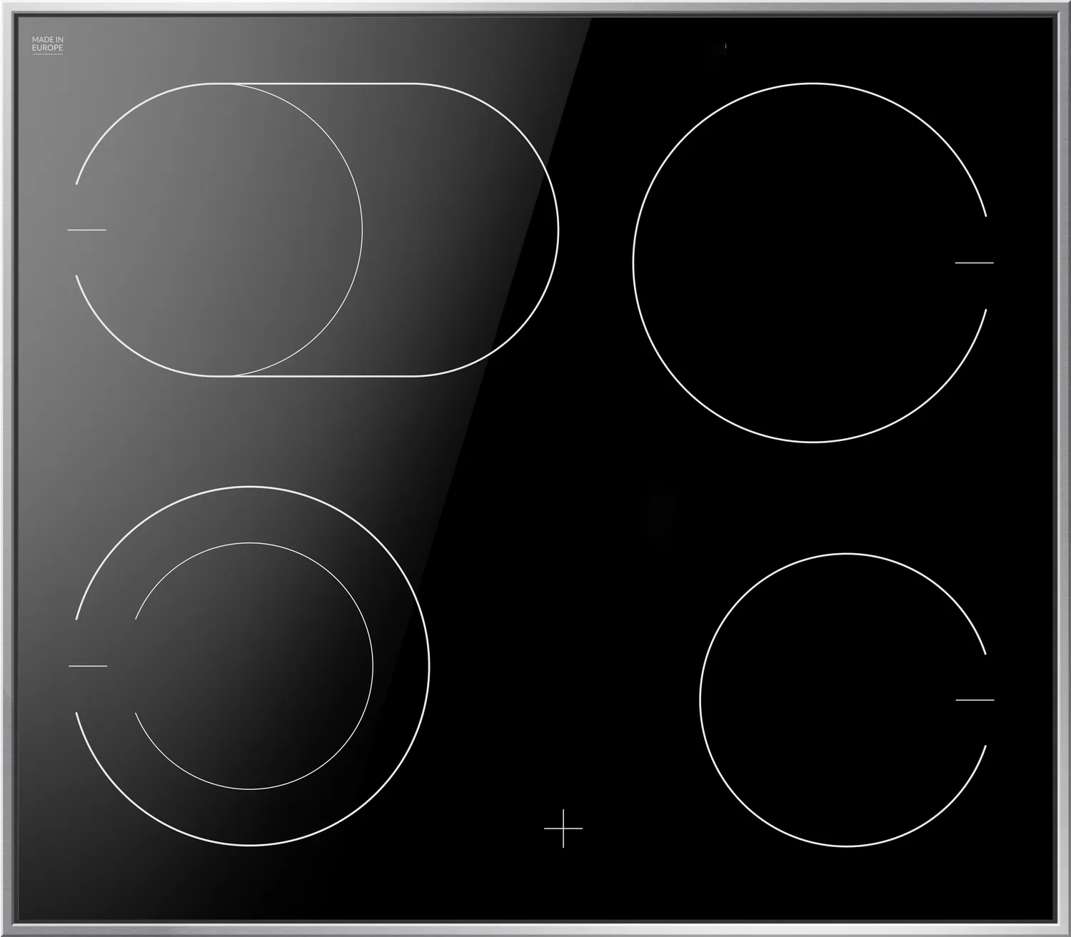 Herd-Set, Glaskeramik-Kochfeld-Edelstahlrahmen, Fusion Design, Schwarz-Glas, 77l Herd-Set, Glaskeramik-Kochfeld-Edelstahlrahmen, Fusion Design, Schwarz-Glas, 77l