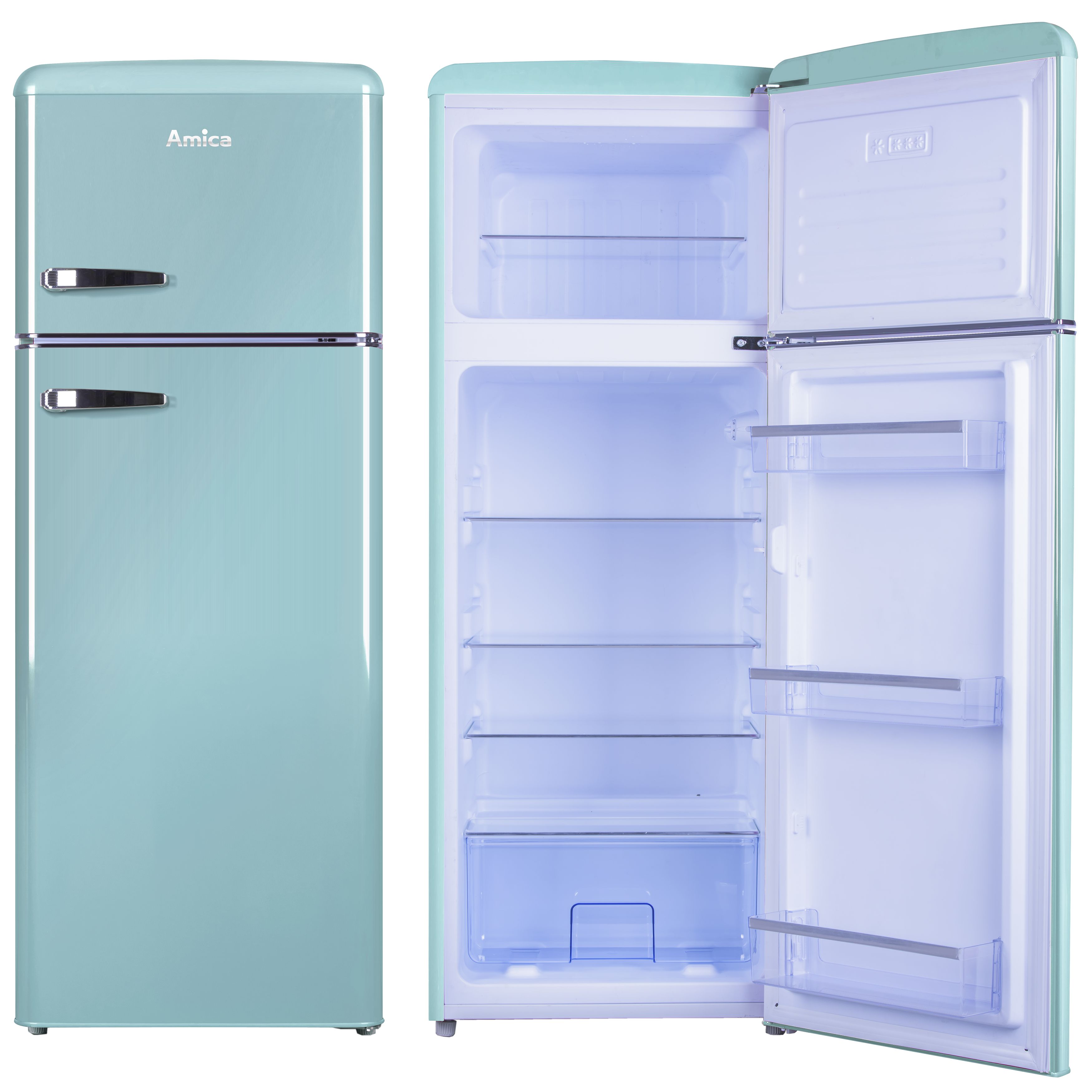 Stand-Kühl-Gefrierkombination DTR 374 190 T, Ice Blue, 144 cm