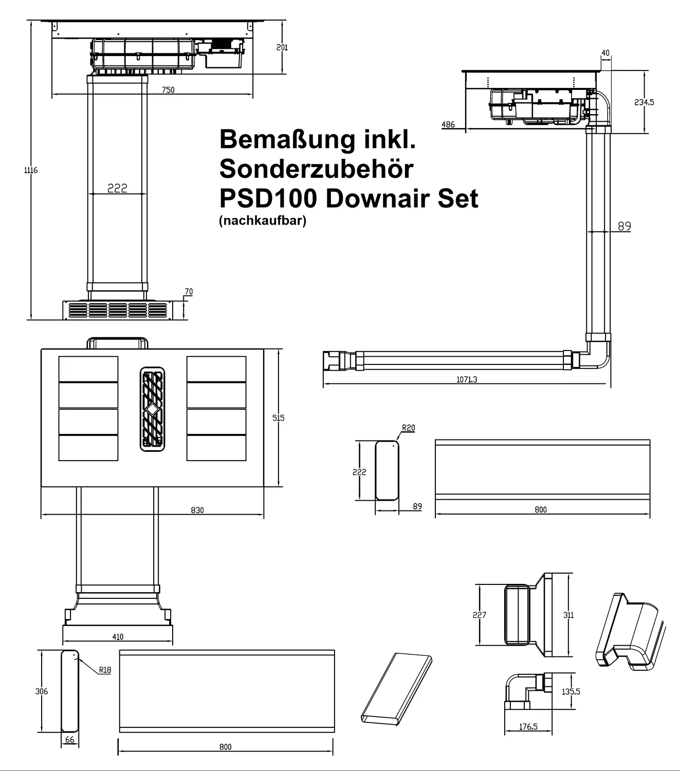 Autarker Muldenlüfter, 80 cm, rahmenlos, 4 Induktionszonen - FlexiZones, max Gebläseleistung 544 m³-h - Intensiv 659m³-h, EEK A, inkl. Kohlefilter, Adapter Autarker Muldenlüfter, 80 cm, rahmenlos, 4 Induktionszonen - FlexiZones, max Gebläseleistung 544 m³-h - Intensiv 659m³-h, EEK A, inkl. Kohlefilter, Adapter