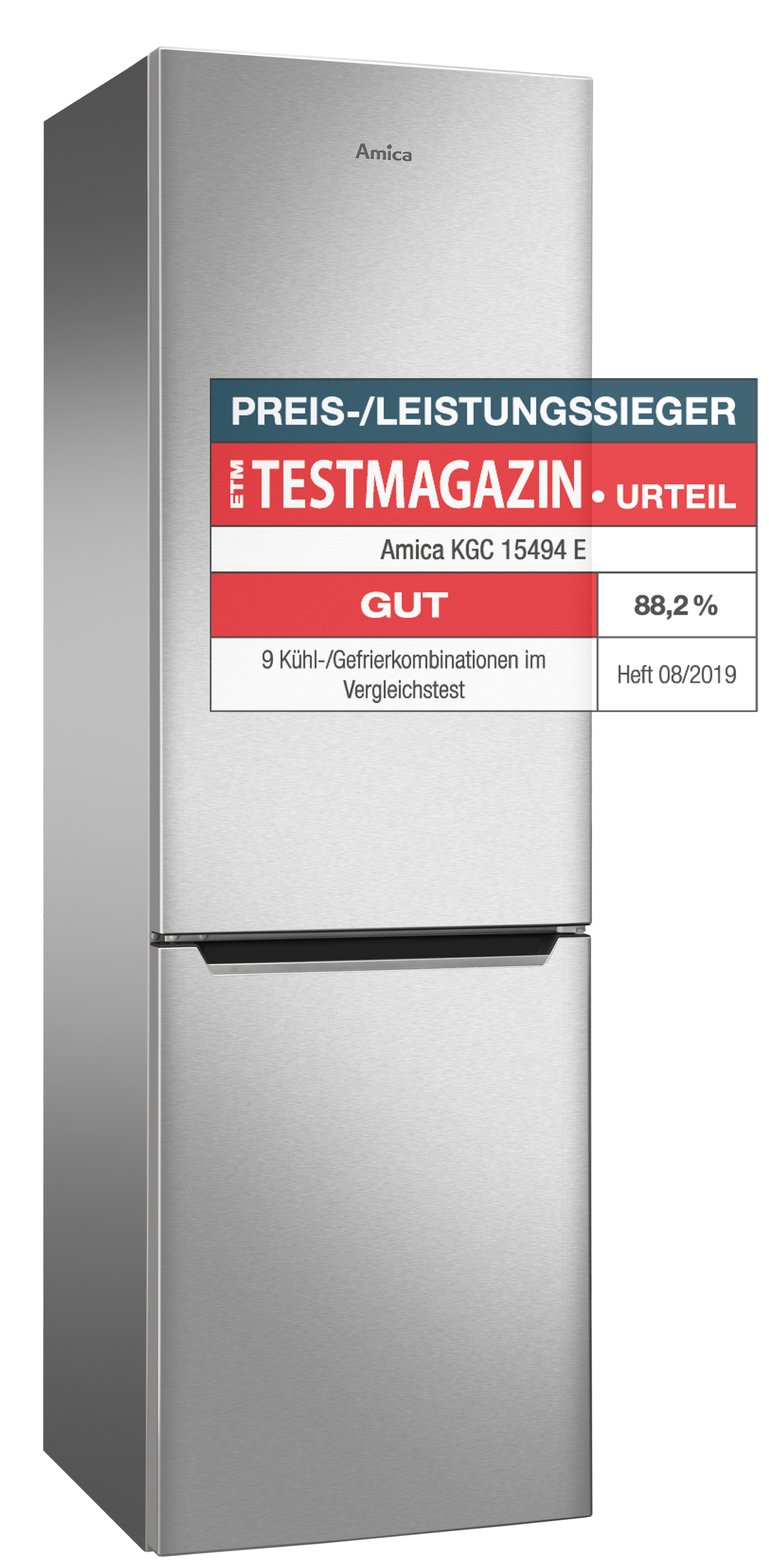 Stand-Kühl-Gefrierkombination KGC 15494 E, Edelstahloptik, 180 cm