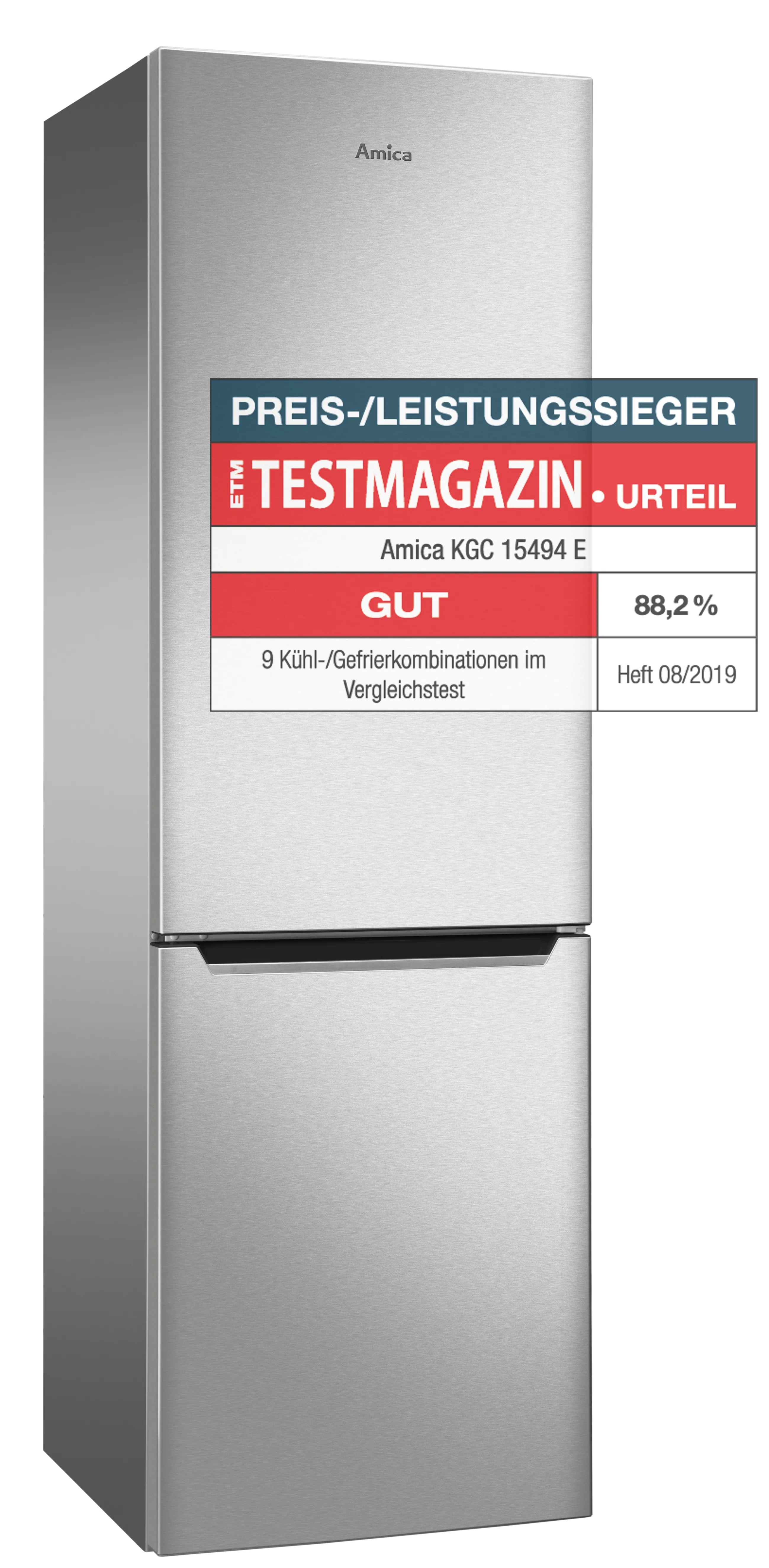 Stand-Kühl-Gefrierkombination KGC 15494 E, Edelstahloptik, 180 cm